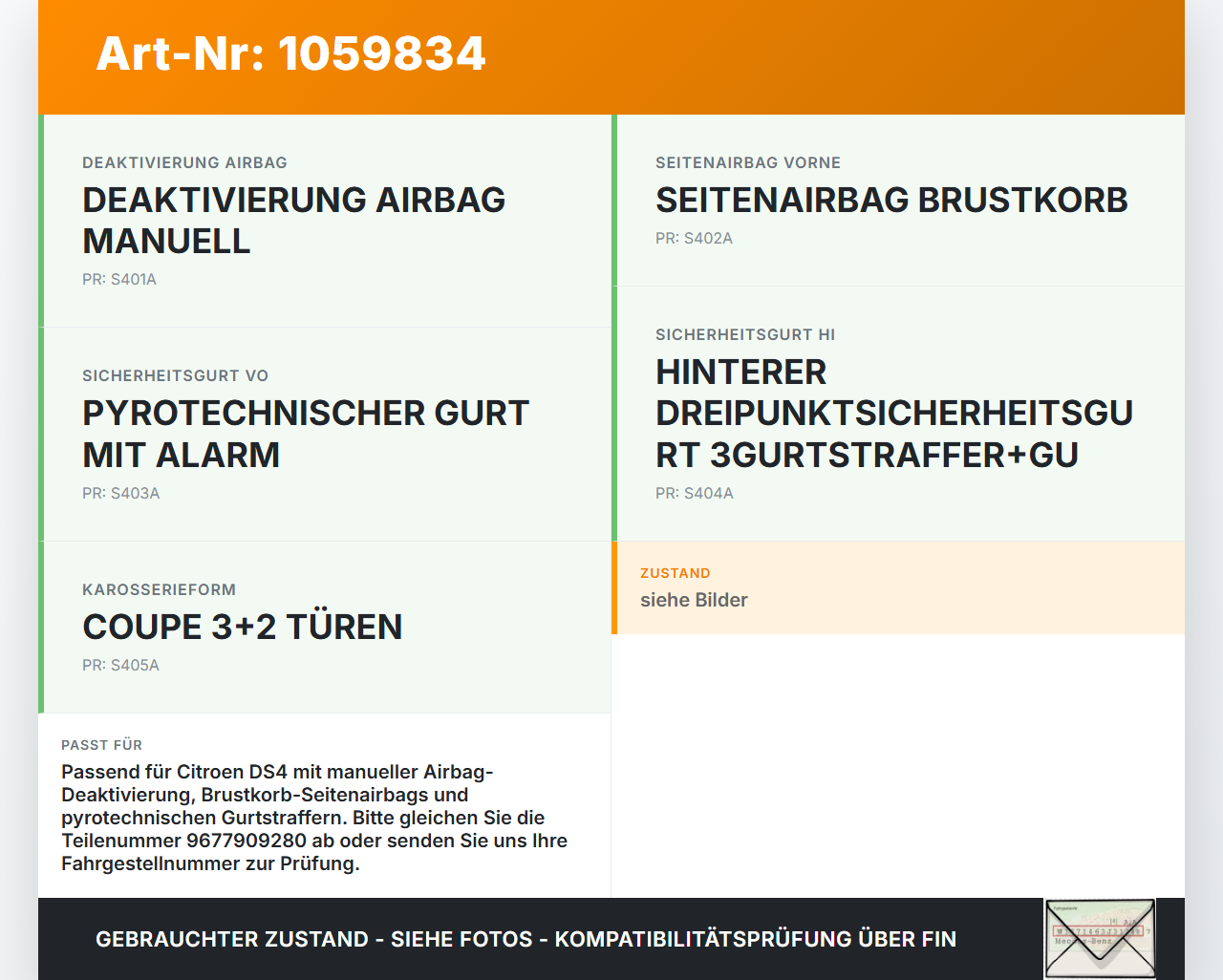 Citroen DS4 NX 11-15 Airbag Steuergerät Airbagsteuergerät Citroen DS4 NX 11-15 20.05.2011 9677909280 A2C53321949... Vorschau 3