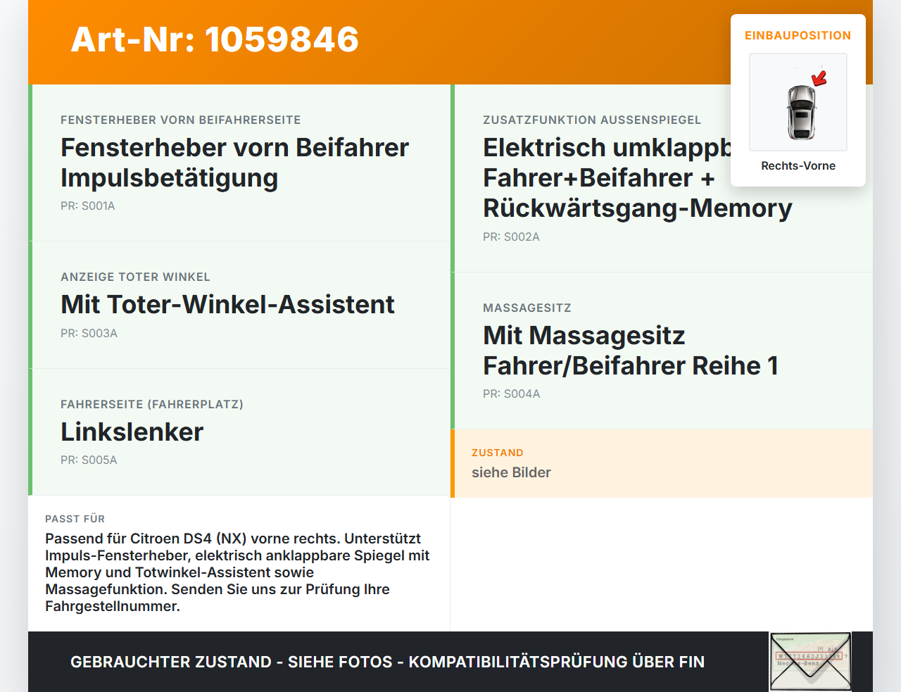 Citroen DS4 NX 11-15 Kabelbaum für Tür und Fensterheber Rechts Vorne Citroen DS4 NX 11-15 20.05.2011 9675648880... Vorschau 3