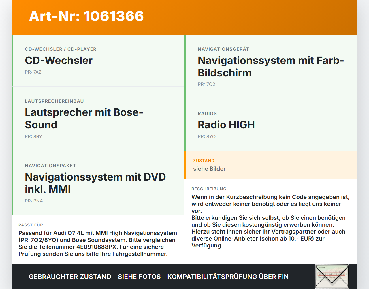 Audi Q7 4L 05-09 Navigationssystem MMI Navi Becker BE6333 Audi Q7 4L 05-09 26.06.2007 a4E0910888PX 4E0919887M... Vorschau 3