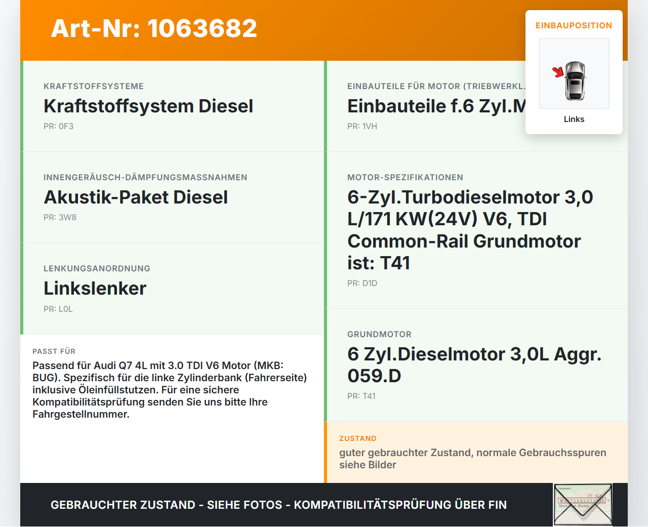 Audi Q7 4L 05-09 TDI 3,0 171KW BUG Ventildeckel Links mit Öleinfüllstutzen Audi Q7 4L 05-09 26.06.2007 059103469AC... Vorschau 3