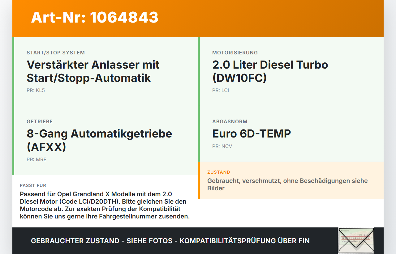 Opel Grandland I 17-21 2,0d 130KW Verkleidung Abdeckung für Zahnriemen Opel Grandland I 17-21 29.03.2018 9804177080... Vorschau 3