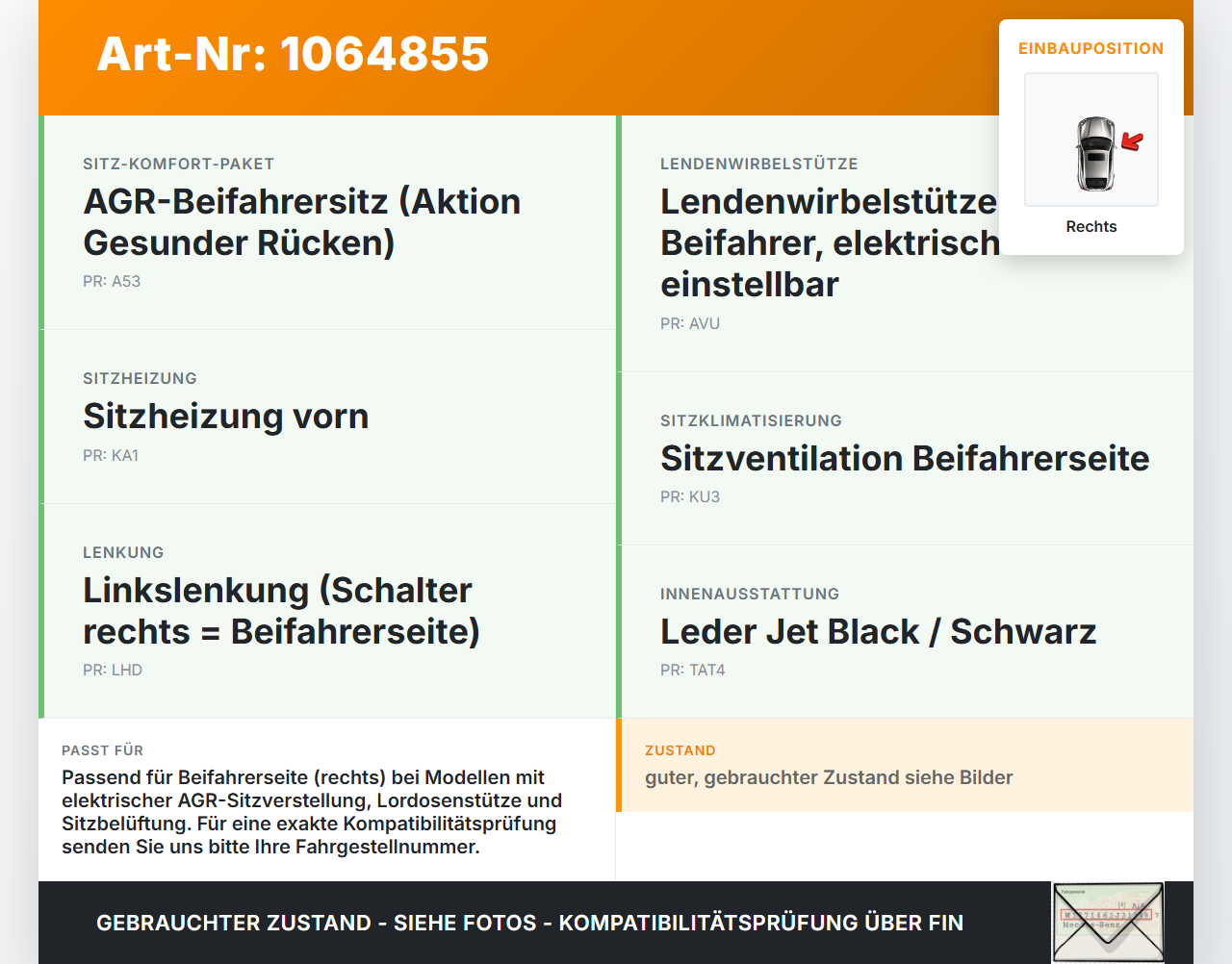 Opel Grandland I 17-21 Schalter Sitzverstellung Sitzschalter Rechts Opel Grandland I 17-21 29.03.2018 9812647680... Vorschau 3