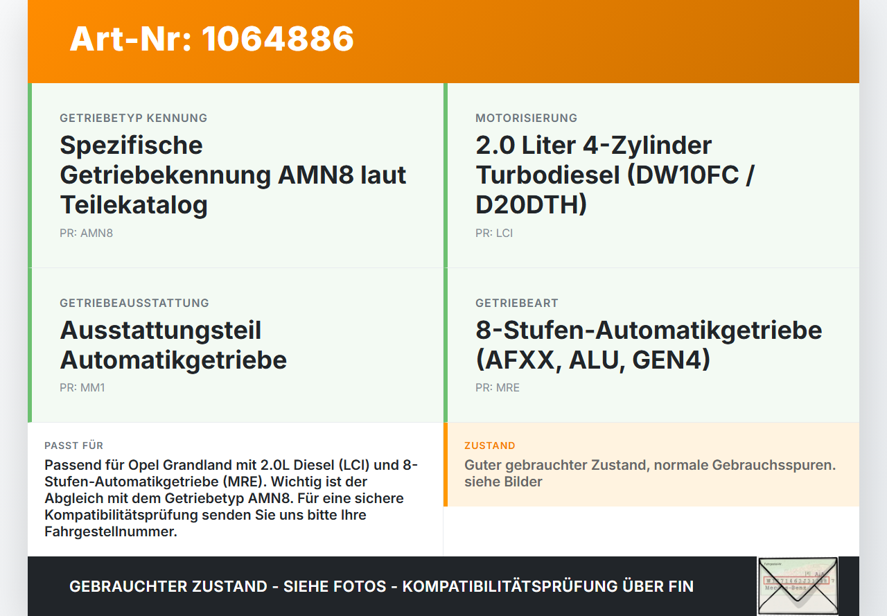 Opel Grandland I 17-21 2,0d 130KW Autom Drehmomentwandler Wandler Automatikgetriebe Getriebewandler Opel Grandland... Vorschau 3