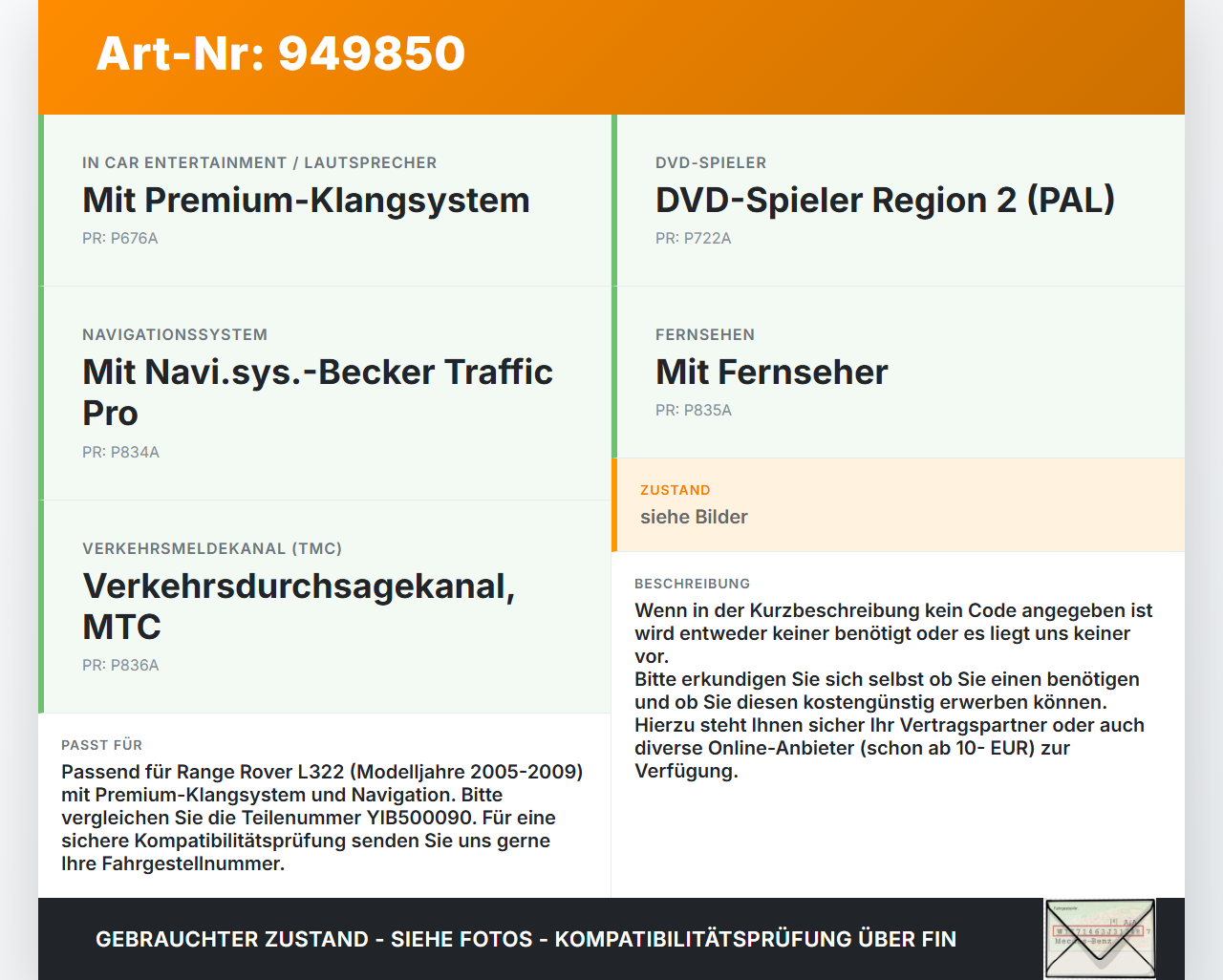 Land Range Rover L322 05-09 Navigationssystem Navi Rechner Land Range Rover L322 05-09 20.09.2006 462100-8671... Vorschau 3