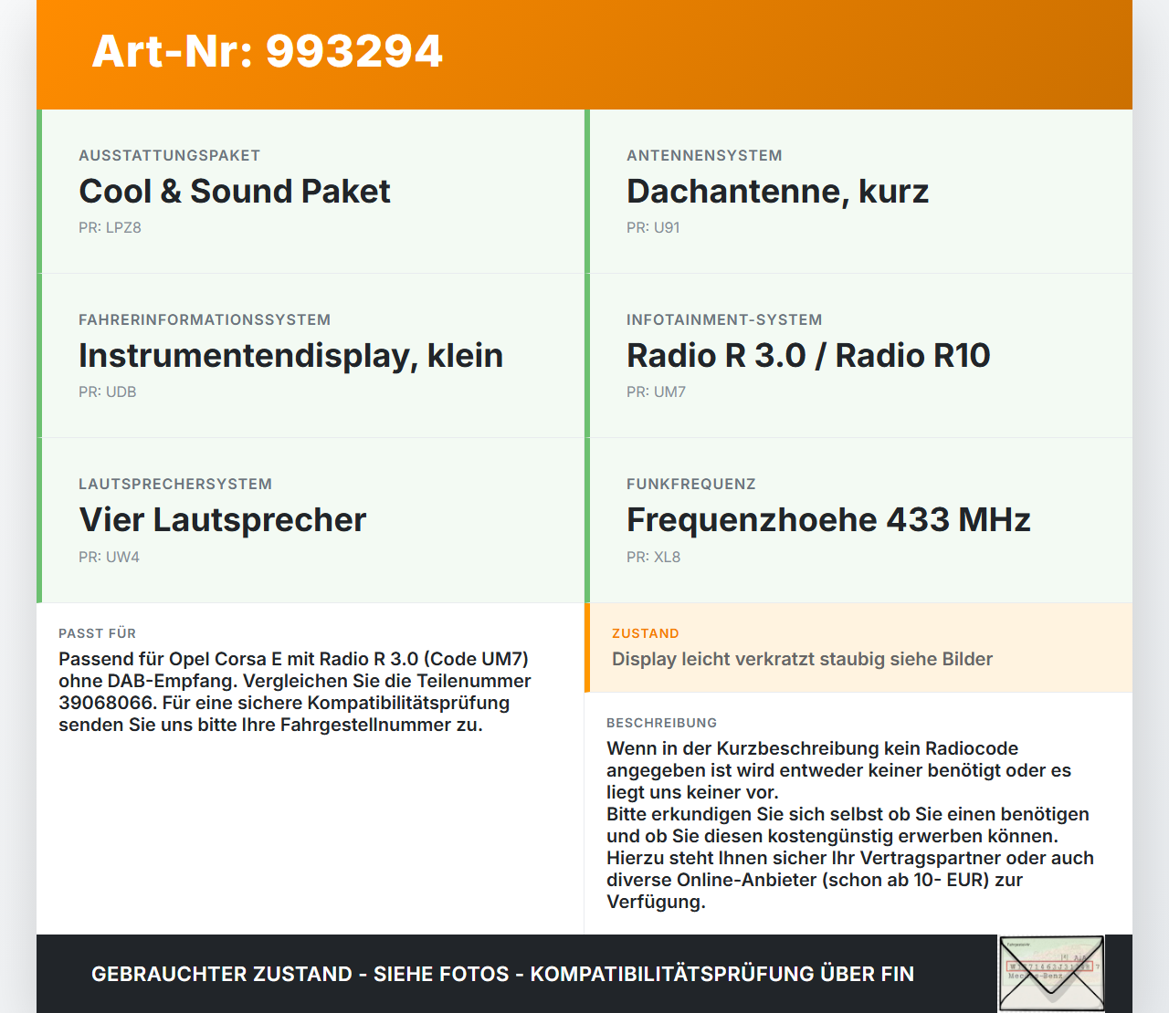 Opel Corsa E 14-19 Autoradio Opel Corsa E 14-19 03.01.2017 39068066 557799431 gebraucht Vorschau 3