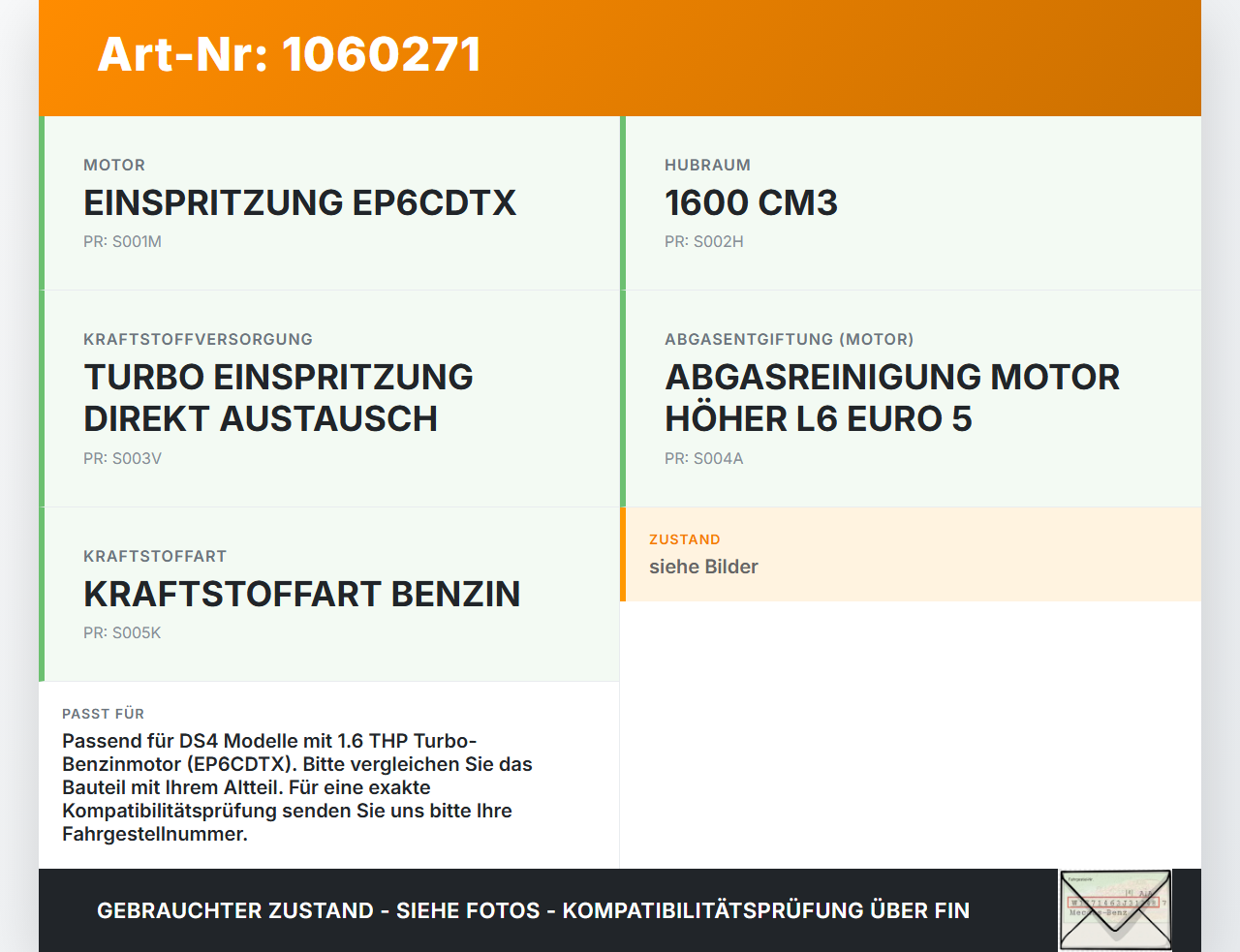 Citroen DS4 NX 11-15 1,6 115KW Unterdruckventil Magnetventil Citroen DS4 NX 11-15 20.05.2011 gebraucht Vorschau 3
