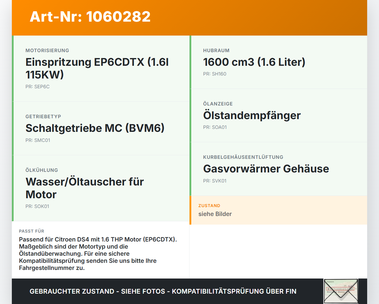 Citroen DS4 NX 11-15 1,6 115KW EP6CDTX Ölmessstab mit Führungsrohr Citroen DS4 NX 11-15 20.05.2011 gebraucht Vorschau 3