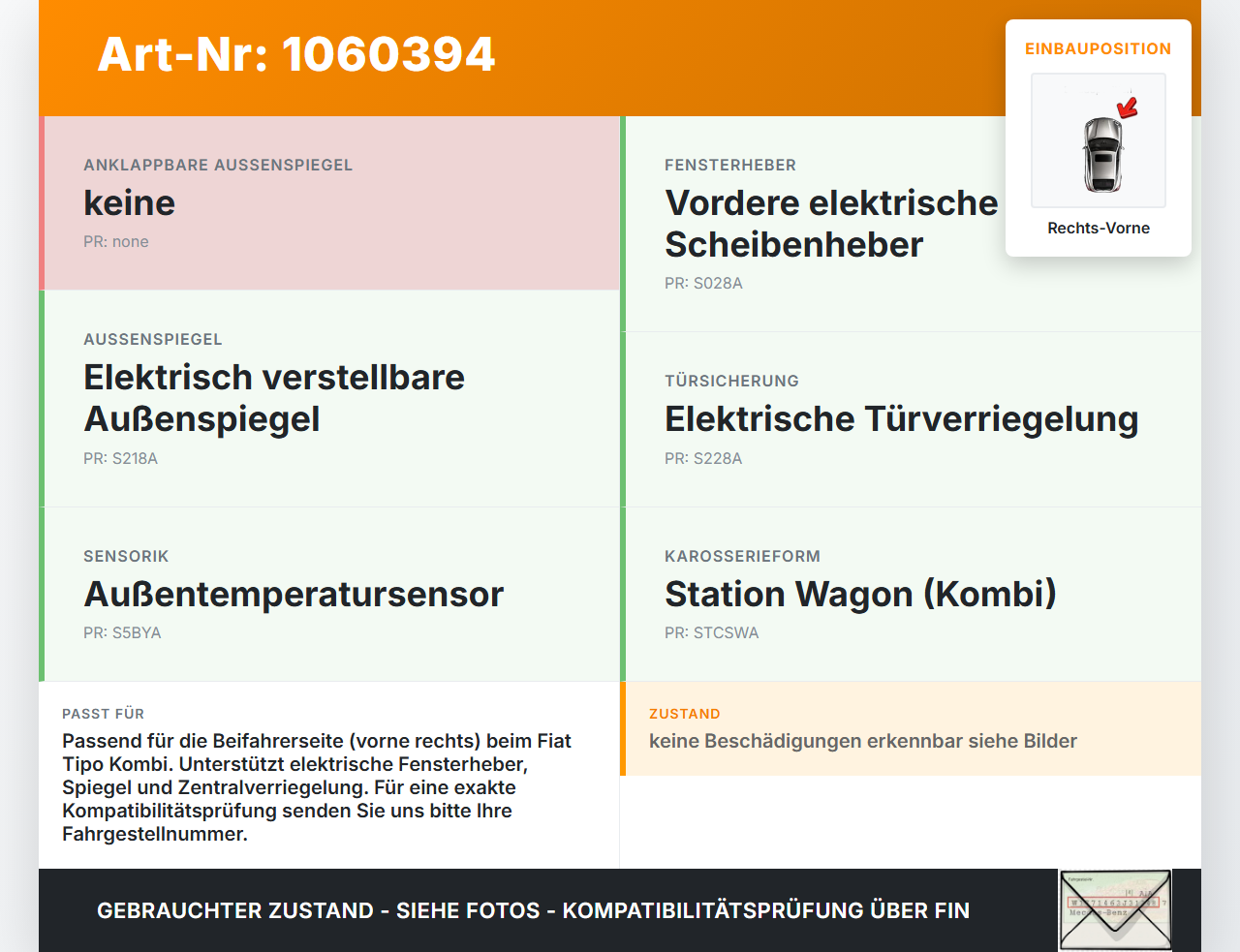 Fiat Tipo II 357 16-20 Kombi Kabelbaum Tür Rechts Vorne Fiat Tipo II 357 16-20 26.11.2018  gebraucht Vorschau 3