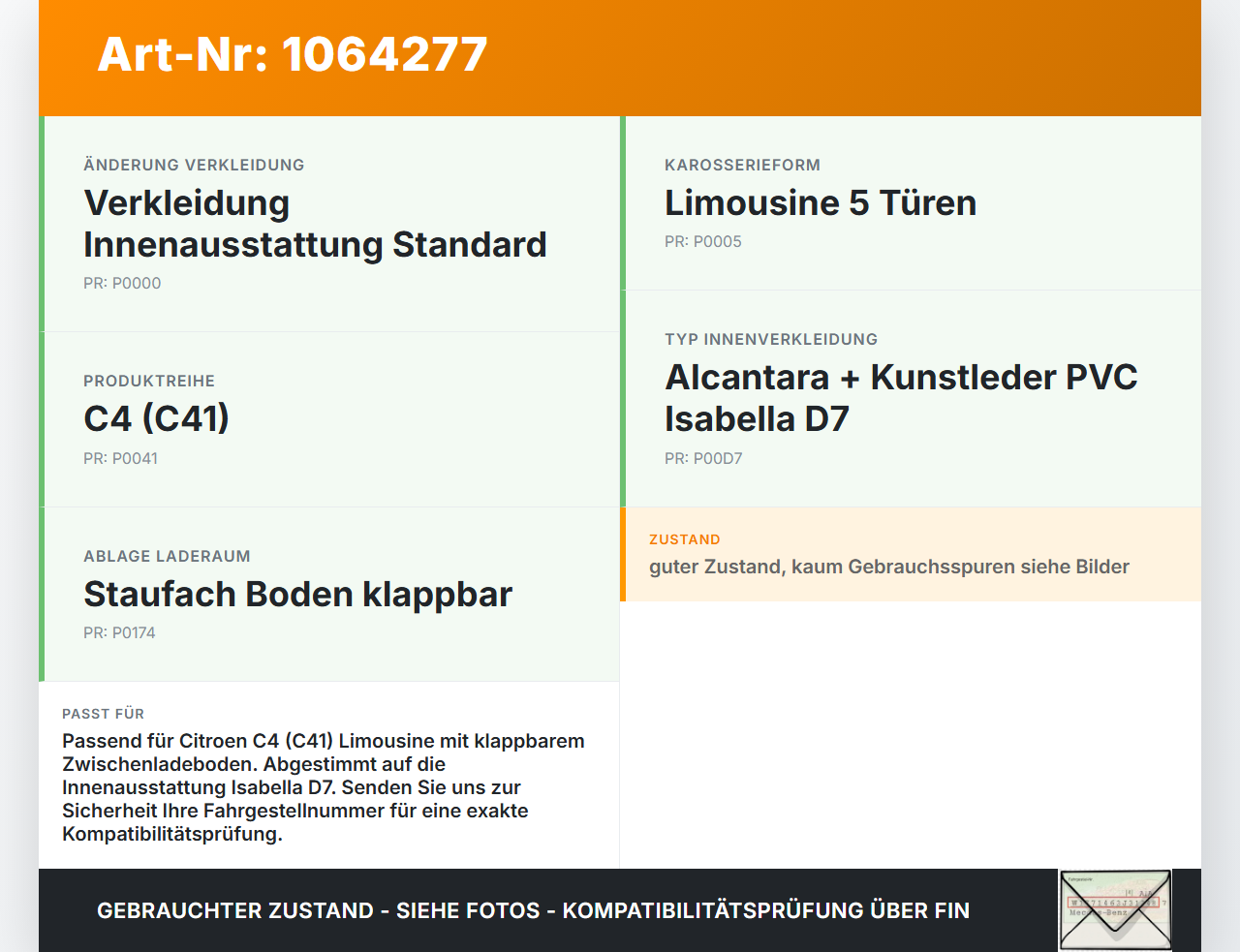 Citroen C4 III 20-24 SchräghLim Kofferraumboden Einlegeboden Kofferraummatte Ladeboden Citroen C4 III 20-24... Vorschau 3