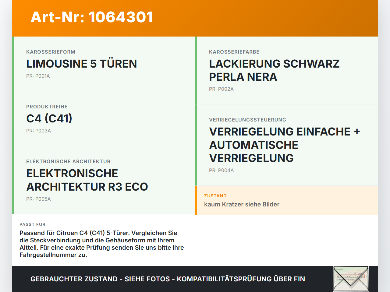 Citroen C4 III 20-24 Schalter Taster für Heckklappe Heckklappenöffner Taster Citroen C4 III 20-24 26.09.2024... Vorschau 3