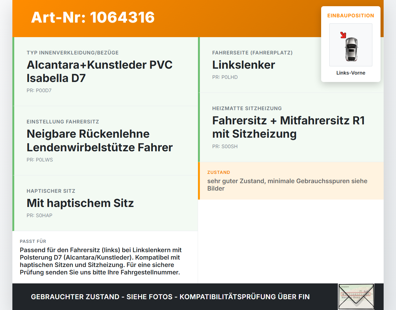 Citroen C4 III 20-24 Kopfstütze Leder Schwarz Fahrersitz Links Vorne Citroen C4 III 20-24 26.09.2024 9830721680... Vorschau 3