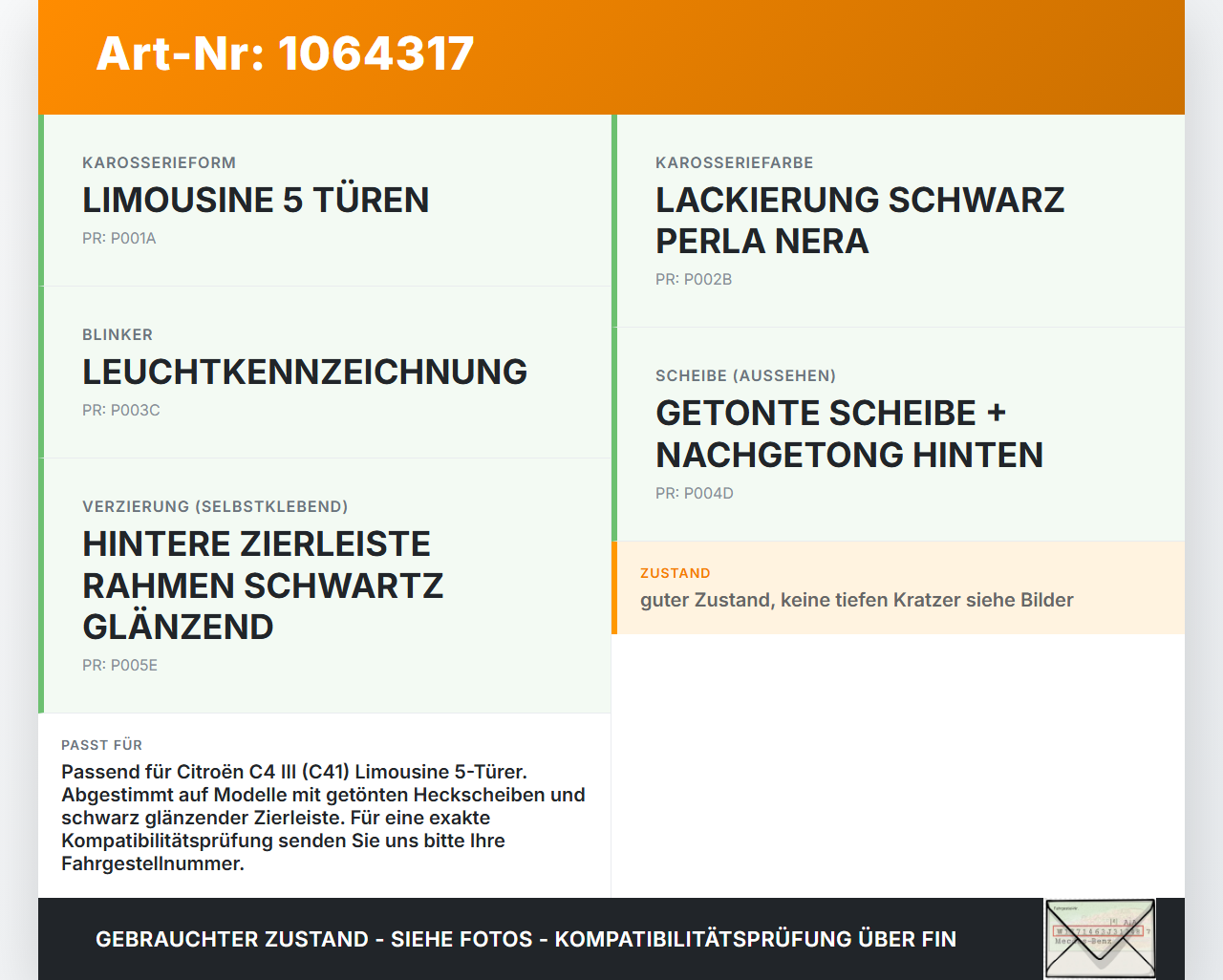 Citroen C4 III 20-24 SchräghLim Bremslicht 3te Bremsleuchte für Klappe Citroen C4 III 20-24 26.09.2024 9834281080... Vorschau 3