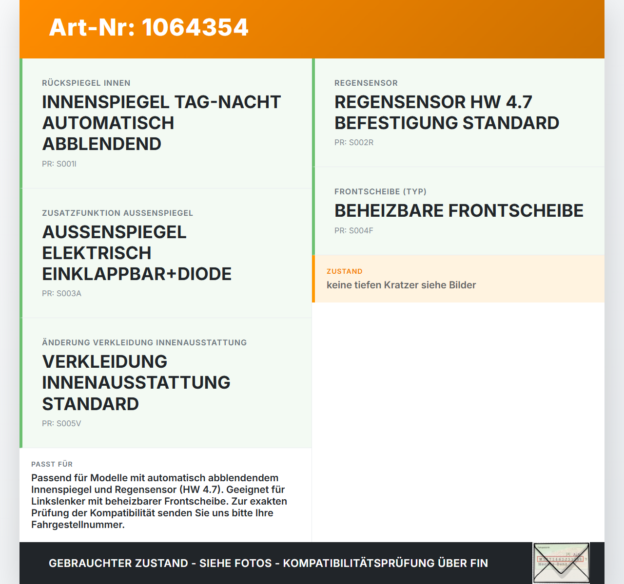 Citroen C4 III 20-24 Innenspiegel Rückspiegel Spiegel Innen Citroen C4 III 20-24 26.09.2024 98359089XT 9835908980... Vorschau 3
