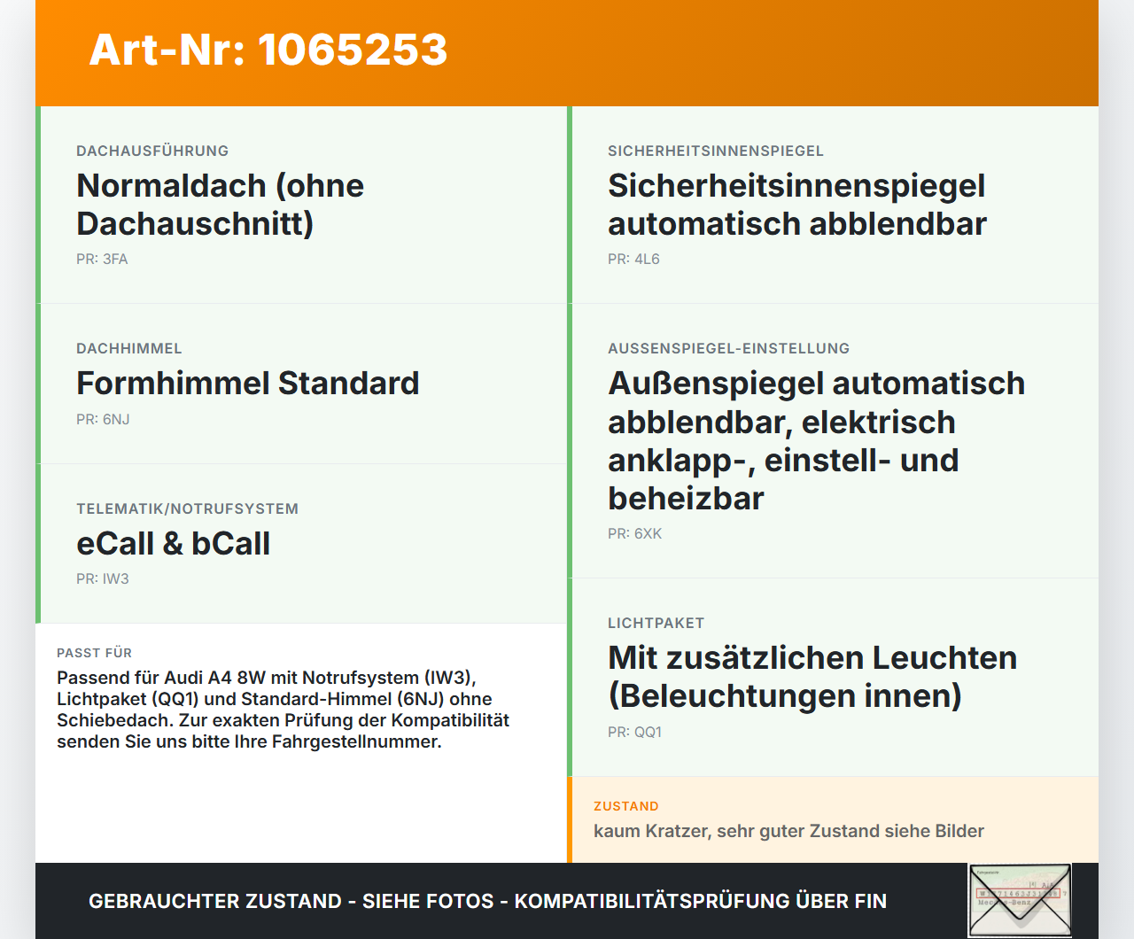 Audi A4 8W 19-24 Kombi Dachmodul Innenleuchte Bedieneinheit Leseleuchte Audi A4 8W 19-24 27.01.2020 4K0947135AE... Vorschau 3