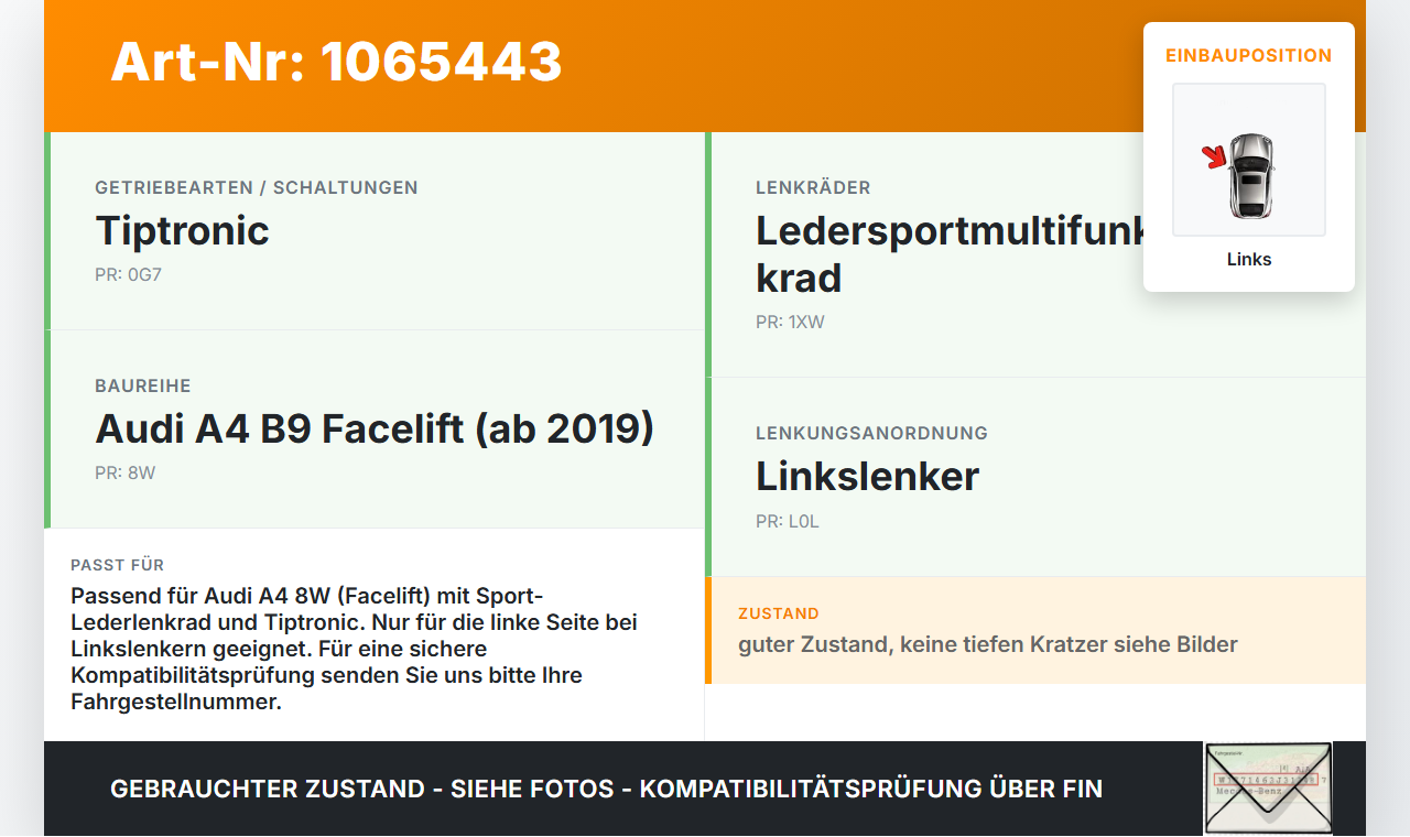 Audi A4 8W 19-24 Lenkradschalter Multifunktionstasten Schalter für Lenkrad Links Audi A4 8W 19-24 27.01.2020... Vorschau 3