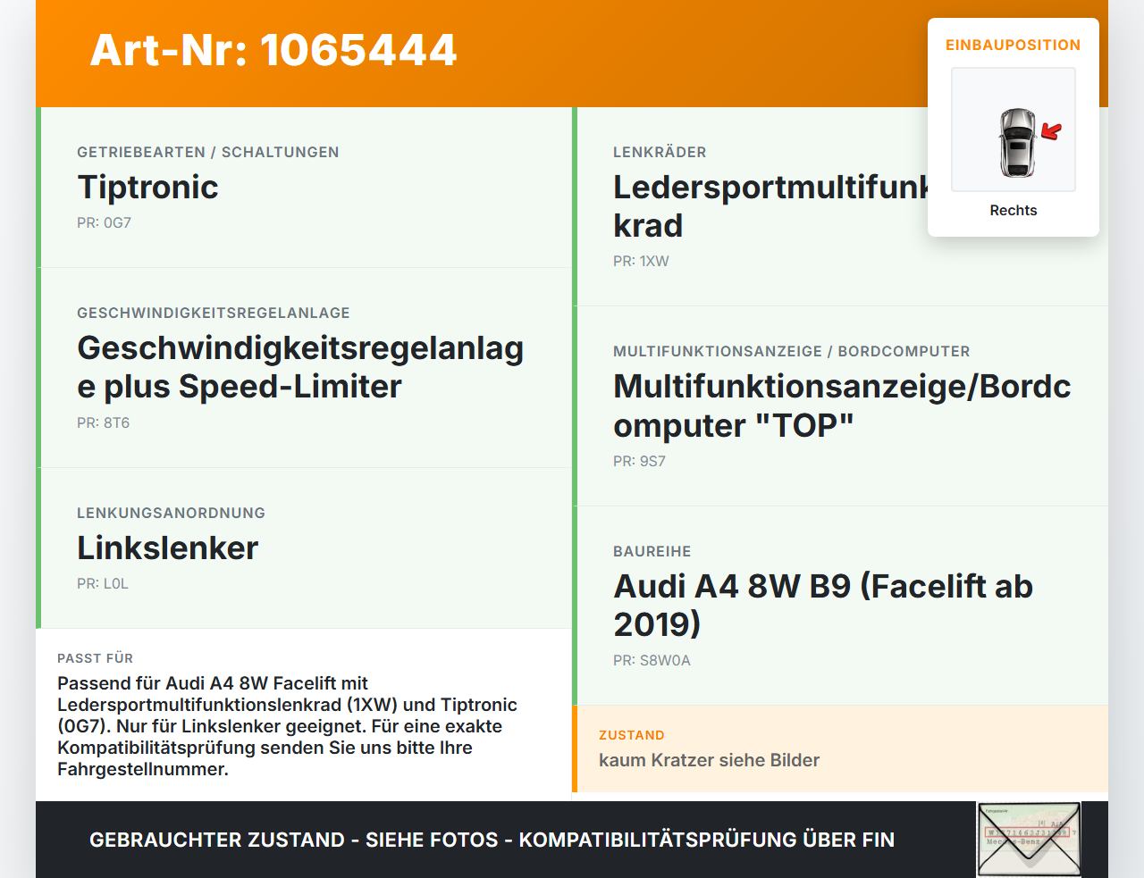 Audi A4 8W 19-24 Lenkradschalter Multifunktionstasten Schalter für Lenkrad Rechts Audi A4 8W 19-24 27.01.2020... Vorschau 3