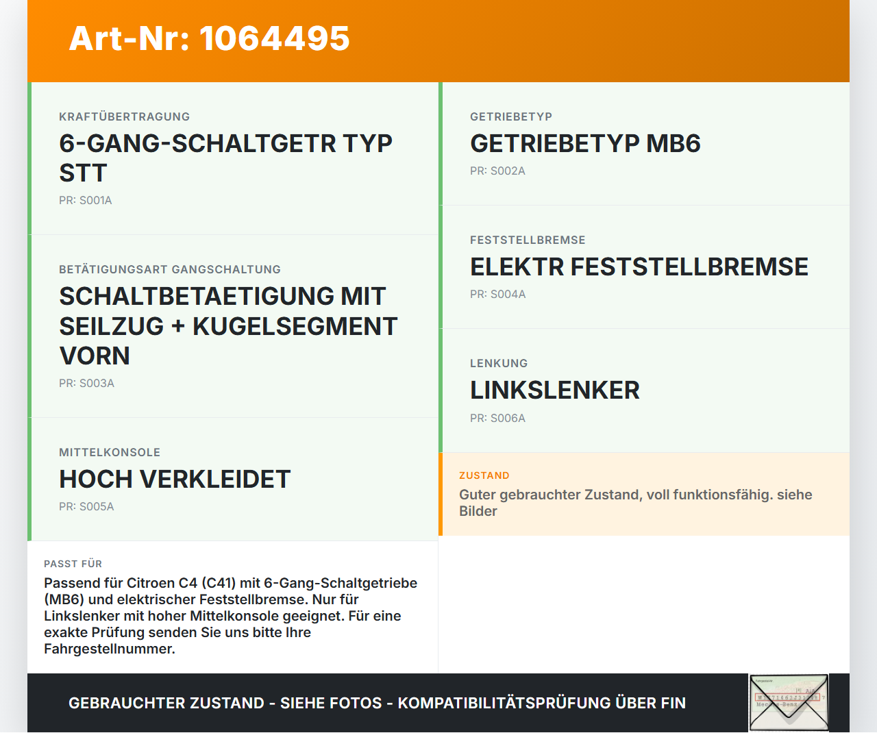 Citroen C4 III 20-24 1,2 74KW Schaltkulisse Schalthebel Citroen C4 III 20-24 26.09.2024 9845930080 9845930080 gebraucht Vorschau 3