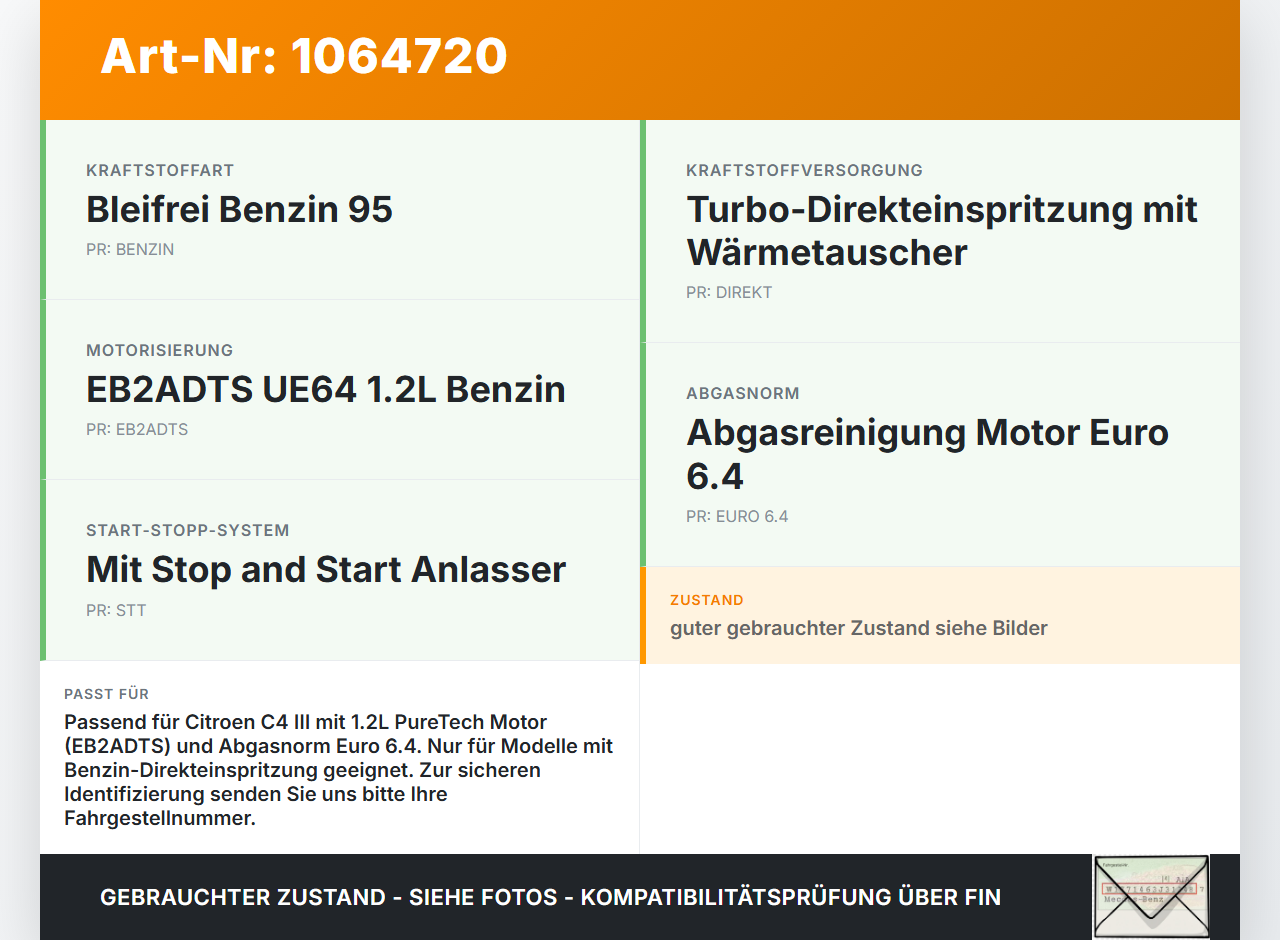 Citroen C4 III 20-24 1,2 74KW Einspritzpumpe Hochdruckpumpe Benzinpumpe Citroen C4 III 20-24 26.09.2024 9812133780... Vorschau 3