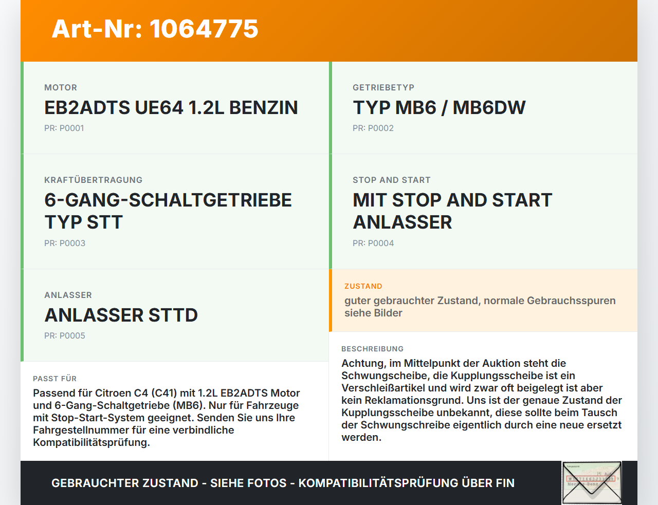 Citroen C4 III 20-24 1,2 74KW Schwungscheibe Kupplungssatz Kupplung Citroen C4 III 20-24 26.09.2024 1675875480... Vorschau 3