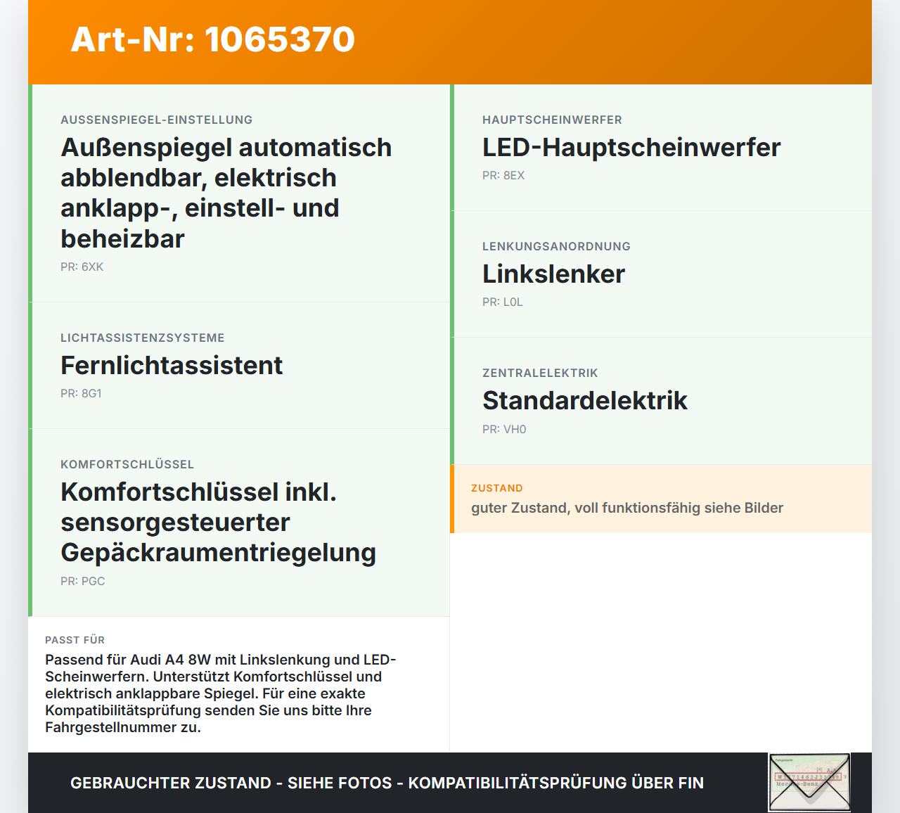 Audi A4 8W 19-24 SG Steuergerät für Karosserie Audi A4 8W 19-24 27.01.2020 8W1907063N 8W1907063C F005V02568 gebraucht Vorschau 3