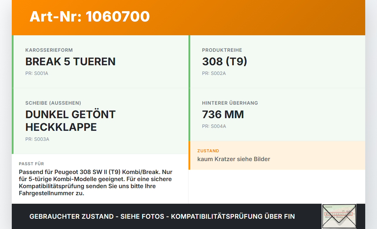 Peugeot 308 SW II 13-17 Kombi Bremslicht 3te Bremsleuchte für Klappe Peugeot 308 SW II 13-17 27.10.2015 gebraucht Vorschau 3