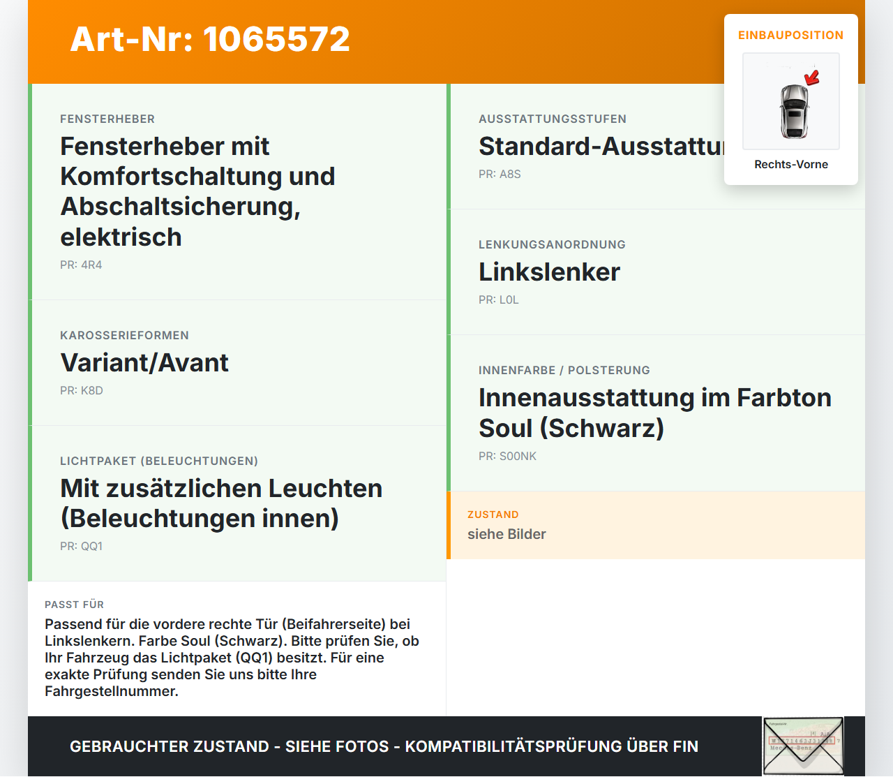 Audi A4 8E 04-08 Kombi Türgriff Griffmuschel Griff Innen Rechts Vorne Audi A4 8E 04-08 12.09.2005 8E1837020G gebraucht Vorschau 3