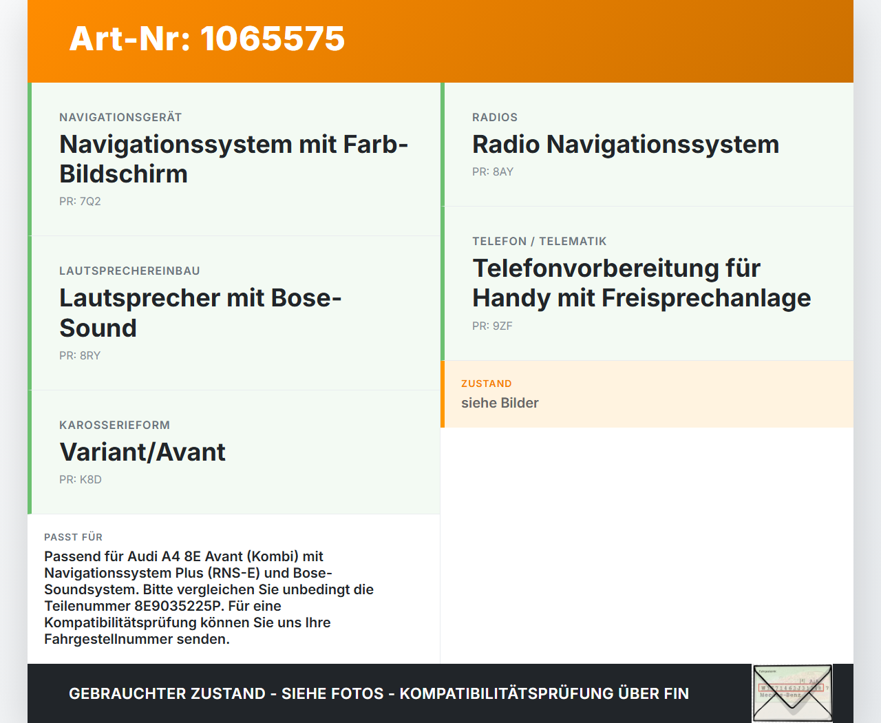 Audi A4 8E 04-08 Antenneverstärker HARADA HD1 Umschaltbox Audi A4 8E 04-08 12.09.2005 8E9035225Q 8E9035225P gebraucht Vorschau 3