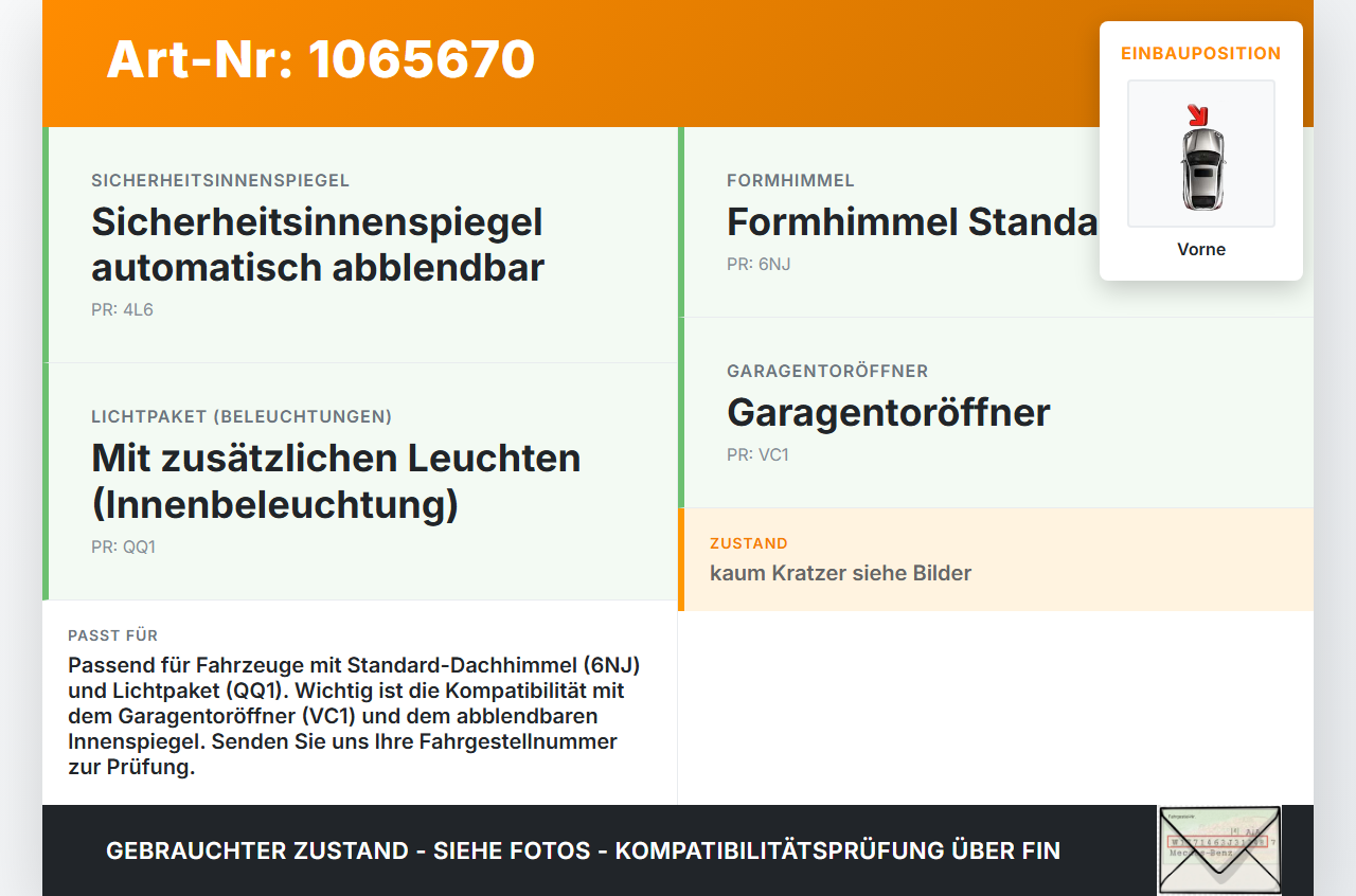 Audi A4 8E 04-08 Innenleuchte Vorne Audi A4 8E 04-08 12.09.2005 8E0947135D 8E0947105 8E0947135 gebraucht Vorschau 3