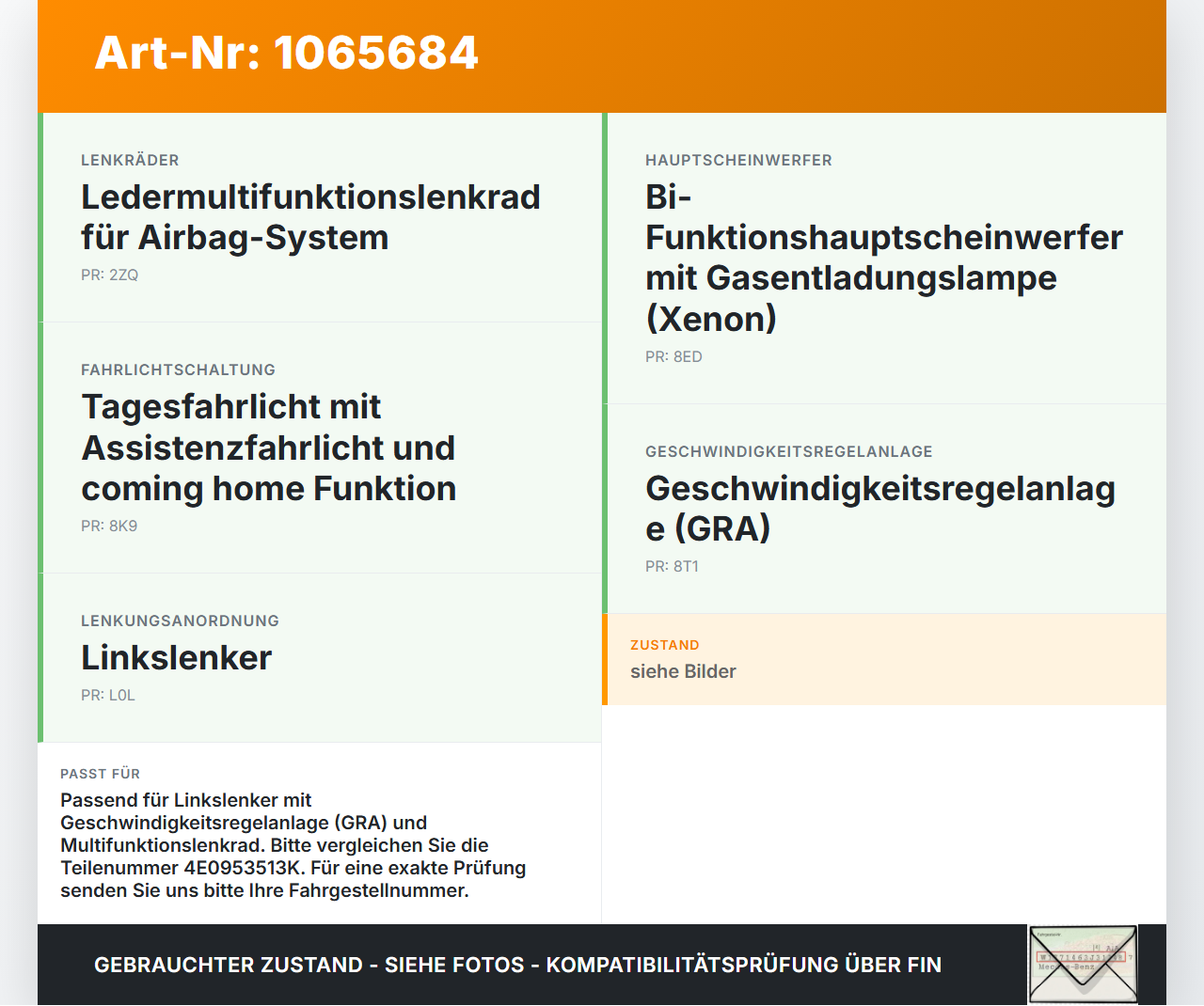 Audi A4 8E 04-08 Blinkerschalter Lenkstockschalter Blinker Audi A4 8E 04-08 12.09.2005 4E0953513K gebraucht Vorschau 3