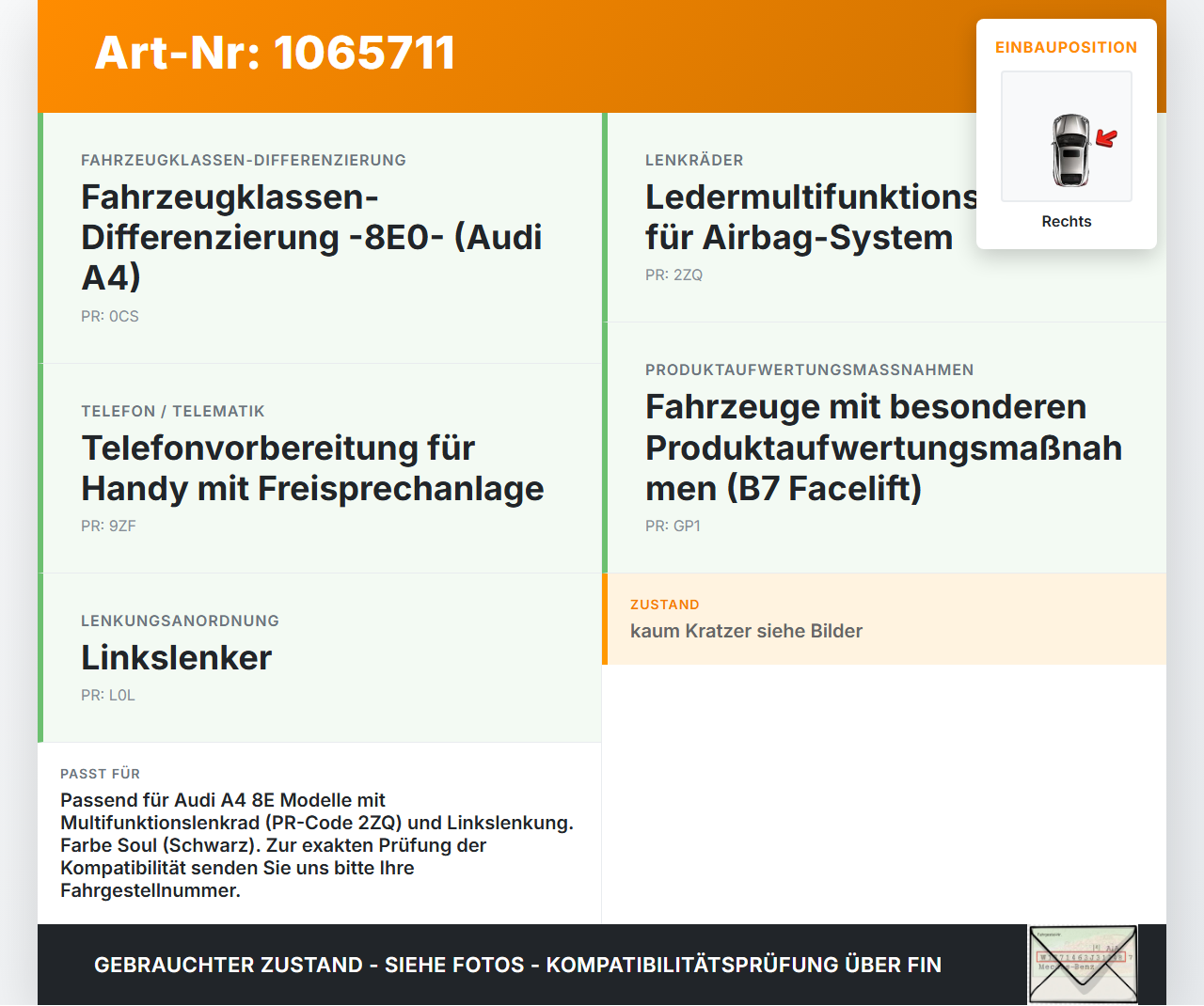 Audi A4 8E 04-08 Lenkradschalter Multifunktionstasten Lenkrad Schalter Rechts Audi A4 8E 04-08 12.09.2005... Vorschau 3