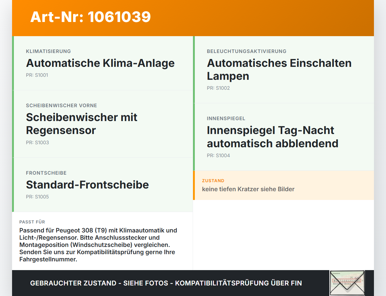 Peugeot 308 SW II 13-17 HDI 1,6 88KW Sensor Solarsensor Lichtsensor Peugeot 308 SW II 13-17 27.10.2015 gebraucht Vorschau 3