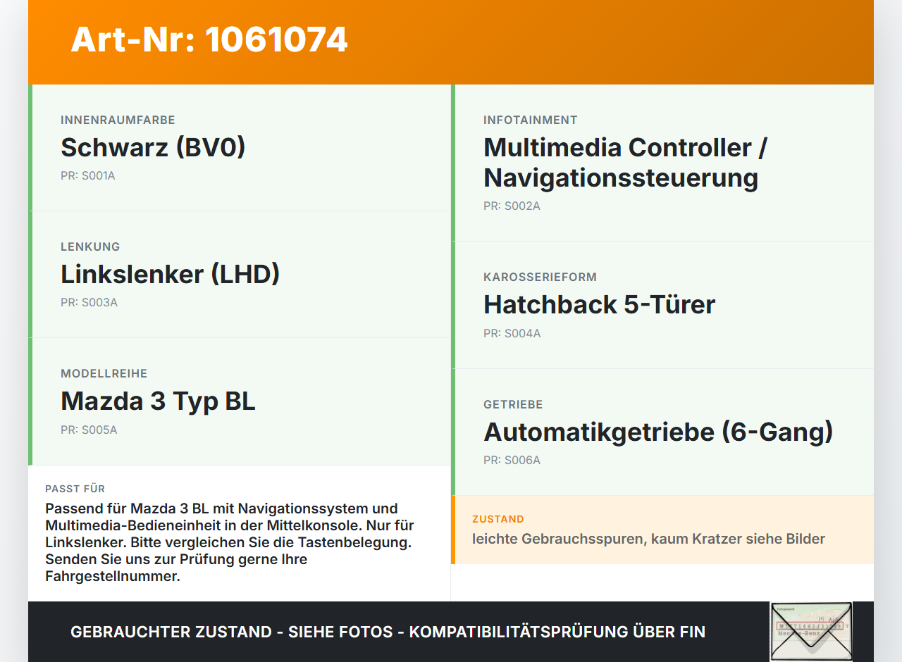 Mazda 3 BM 13-17 Schalter NAvi Regler Drehknopf Multimedia Controller Bedienteil Mazda 3 BM 13-17 19.11.2013... Vorschau 3