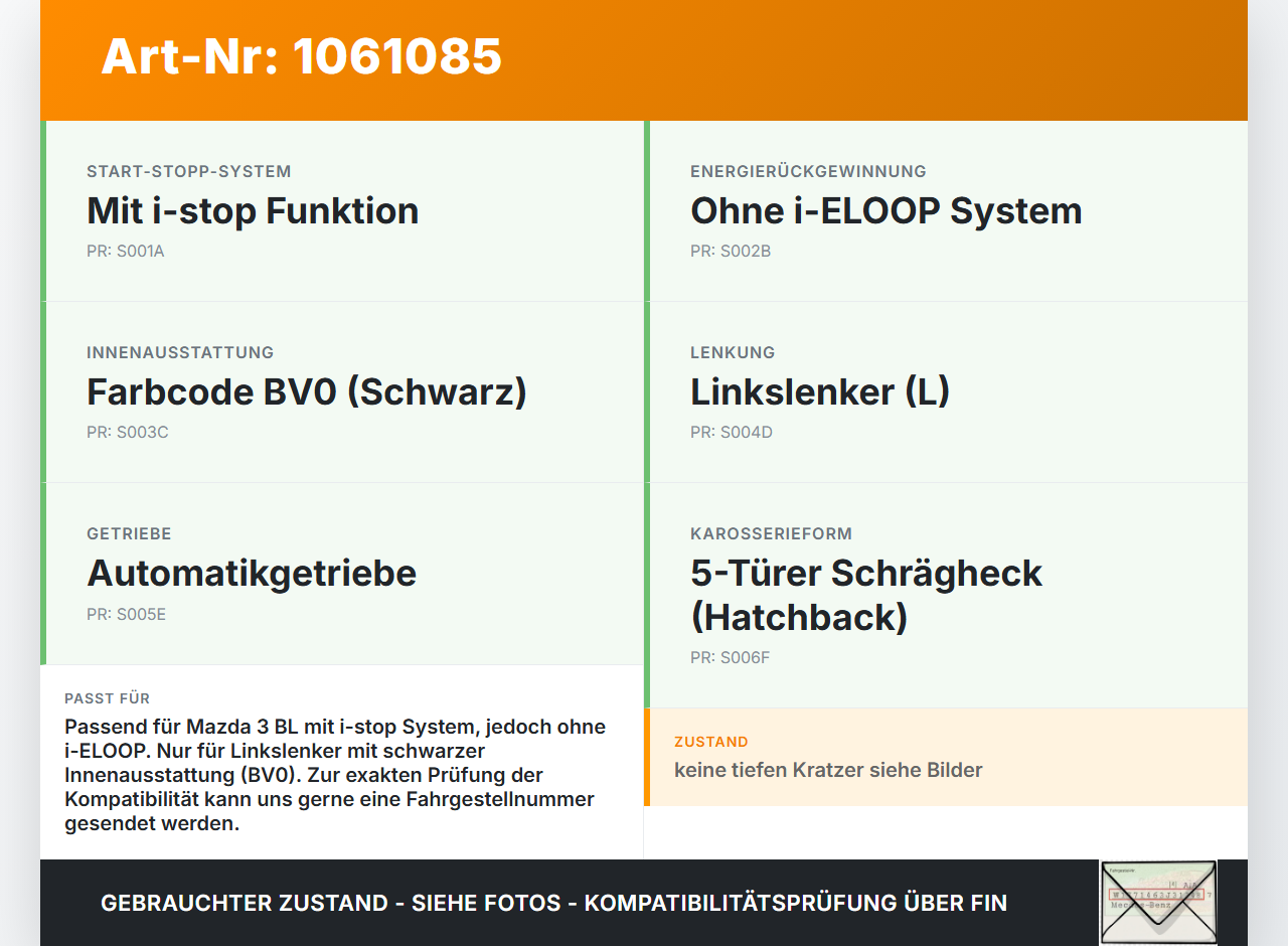 Mazda 3 BM 13-17 Schalter Start Stop On Off Anlassschalter Mazda 3 BM 13-17 19.11.2013 BHR1-663S0-A 308DB27 gebraucht Vorschau 3