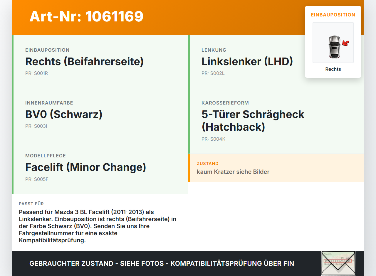 Mazda 3 BM 13-17 Luftdusche Luftdüse Rechts Mazda 3 BM 13-17 19.11.2013 gebraucht Vorschau 3
