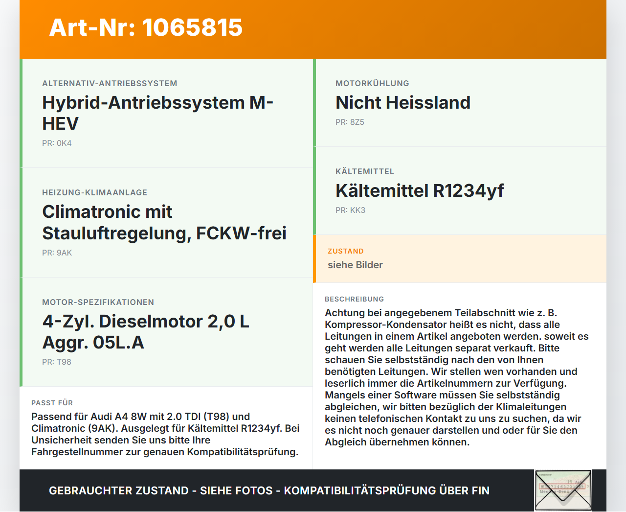 Audi A4 8W 19-24 TDI 2,0 120KW Klimaschlauch Klimaleitung Audi A4 8W 19-24 27.01.2020 8W0816721BF gebraucht Vorschau 3