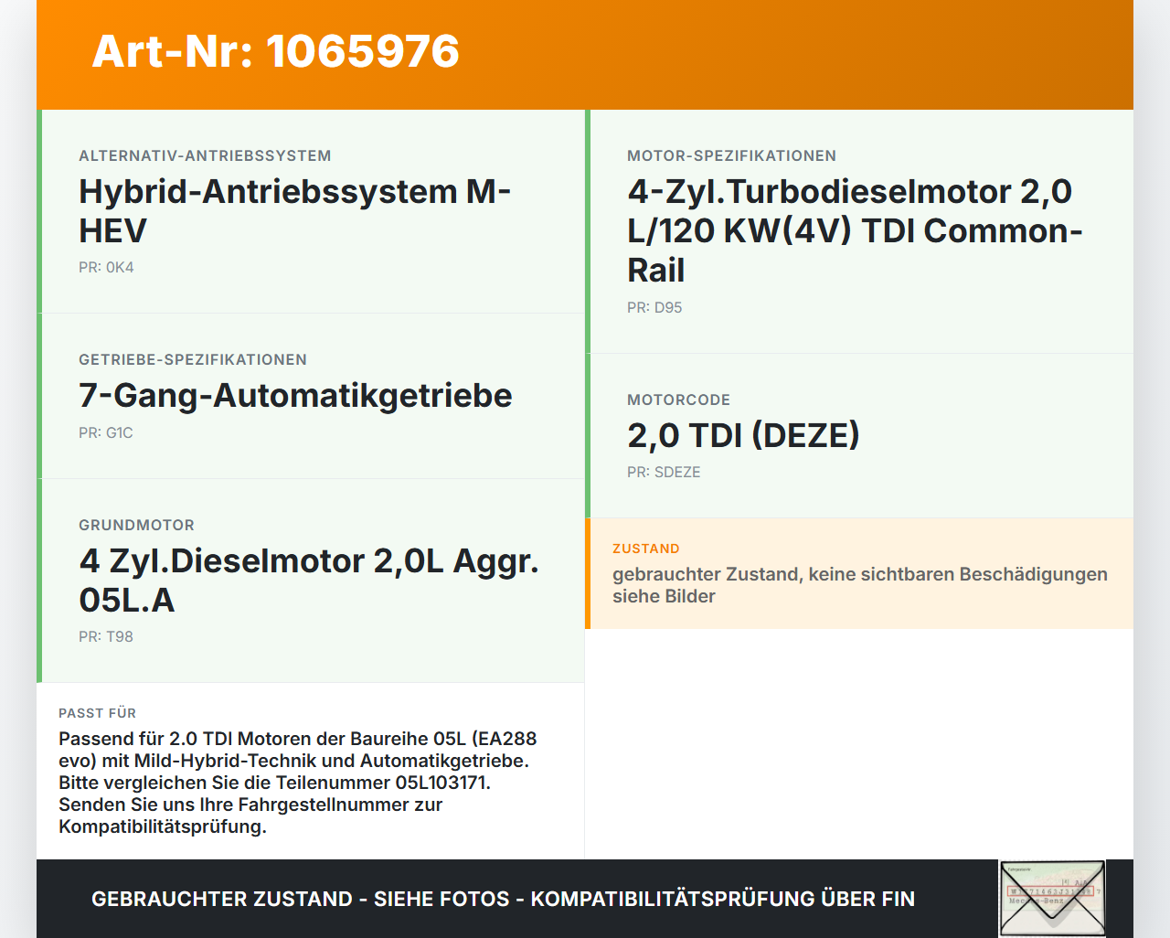Audi A4 8W 19-24 TDI 2,0 Wellendichtring Manchete Audi A4 8W 19-24 27.01.2020 05L103171 06L103173 gebraucht Vorschau 3