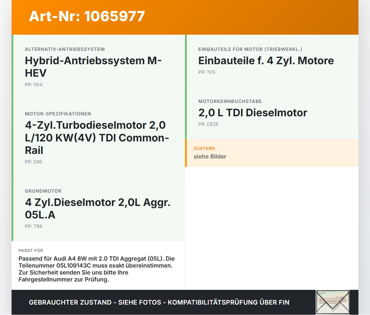 Audi A4 8W 19-24 TDI 2,0 Verkleidung Abdeckung für Zahnriemen Audi A4 8W 19-24 27.01.2020 05L109143C gebraucht Vorschau 3
