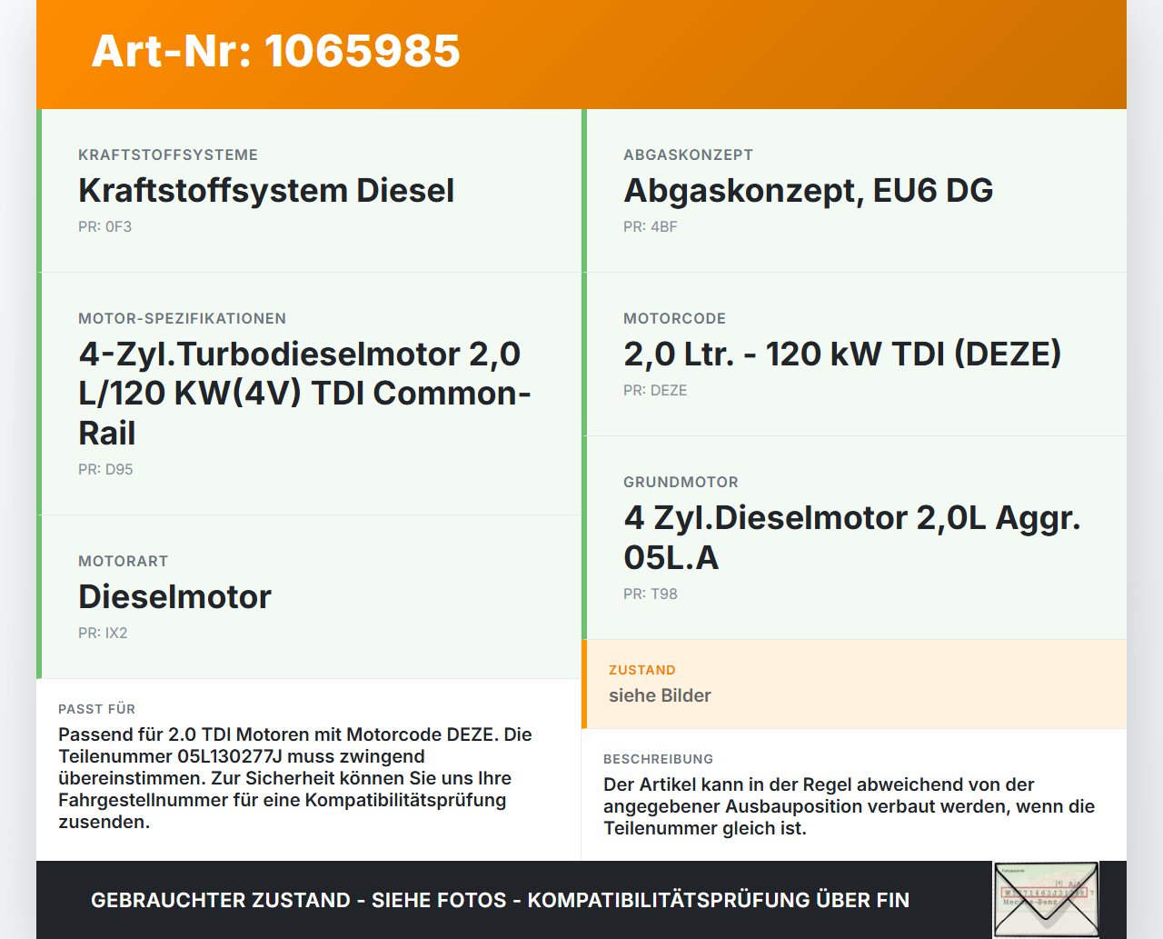 Audi A4 8W 19-24 TDI 2,0 Injektor Einspritzdüse PumpeDüse Zyl.3 Audi A4 8W 19-24 27.01.2020 0445110876 05L130277J... Vorschau 3