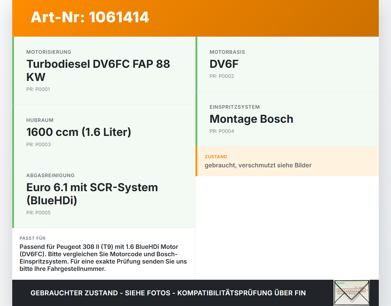 Peugeot 308 SW II 13-17 HDI 1,6 88KW DV6FC Ölfiltergehäuse Gehäuse Halter für Ölfilter Peugeot 308 SW II 13-17... Vorschau 3