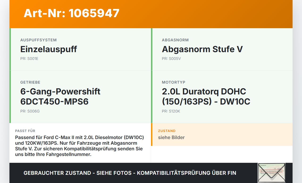 Ford C-max II 10-15 2,0 120KW DW10C Turbolader Turbo Abgasturbolader Ford C-max II 10-15 13.02.2012 9M5Q-6K682-BB... Vorschau 3