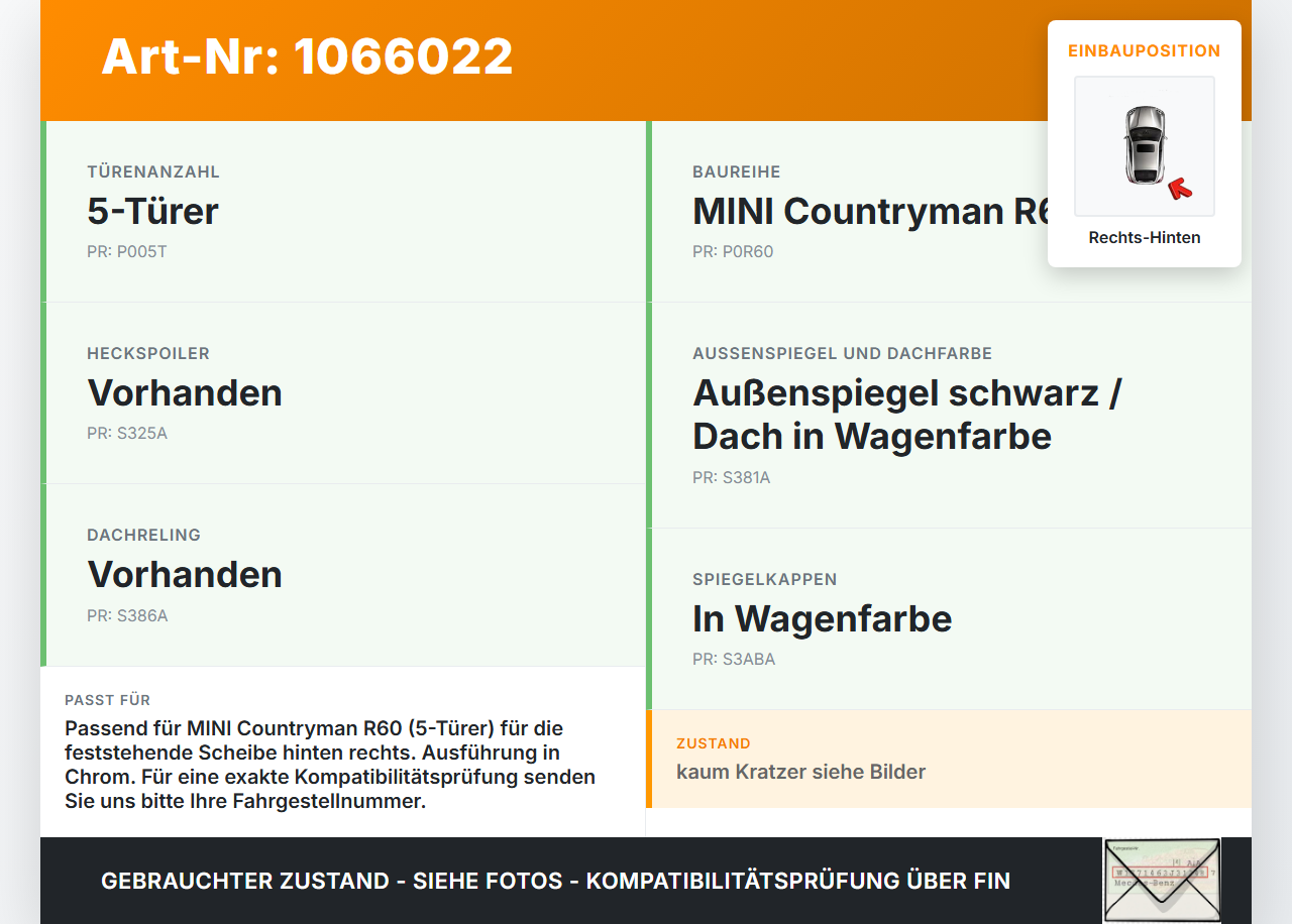 MINI Countryman R60 10-14 Zierleiste Chrom Schachtleiste Hinten Rechts MINI Countryman R60 10-14 08.12.2011... Vorschau 3