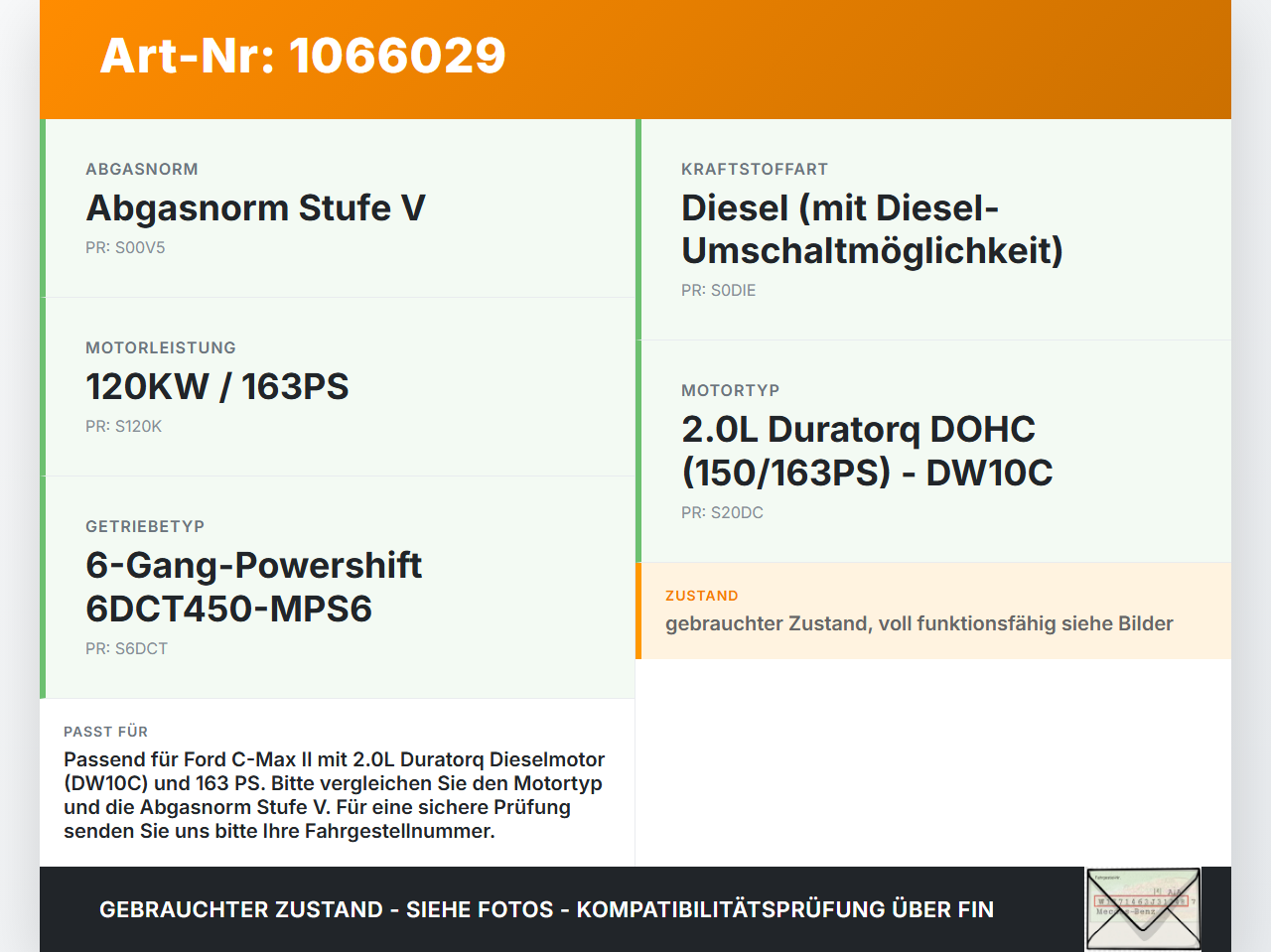 Ford C-max II 10-15 2,0 120KW Einspritzpumpe Hochdruckpumpe Ford C-max II 10-15 13.02.2012 9M5Q-9A543-AA 9687959180... Vorschau 3