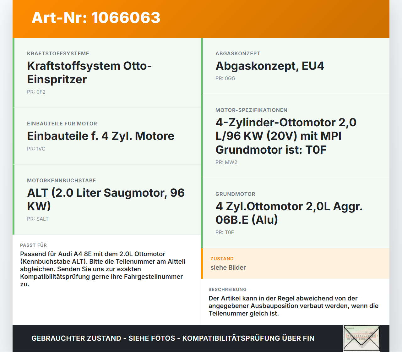 Audi A4 8E 04-08 2,0 96KW Injektor Einspritzdüse PumpeDüse Zyl.3 Audi A4 8E 04-08 12.09.2005 06B133551T 5190A03278... Vorschau 3