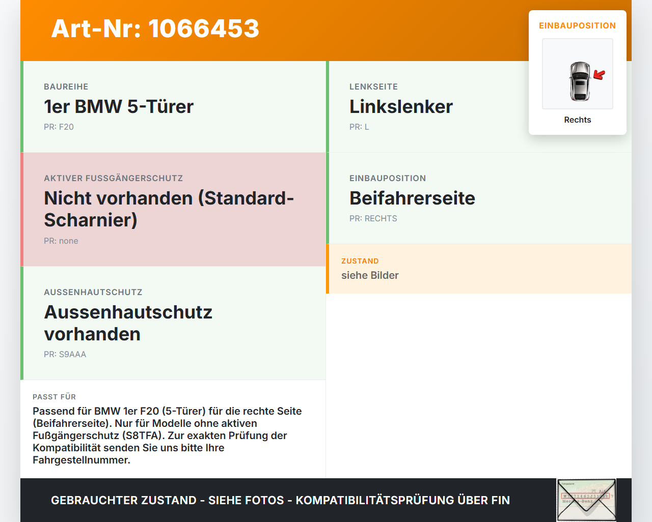 BMW 1er 116i F20 11-15 5T Scharnier für Motorhaube Motorhaubenscharnier Rechts BMW 1er 116i F20 11-15 20.10.2011... Vorschau 3