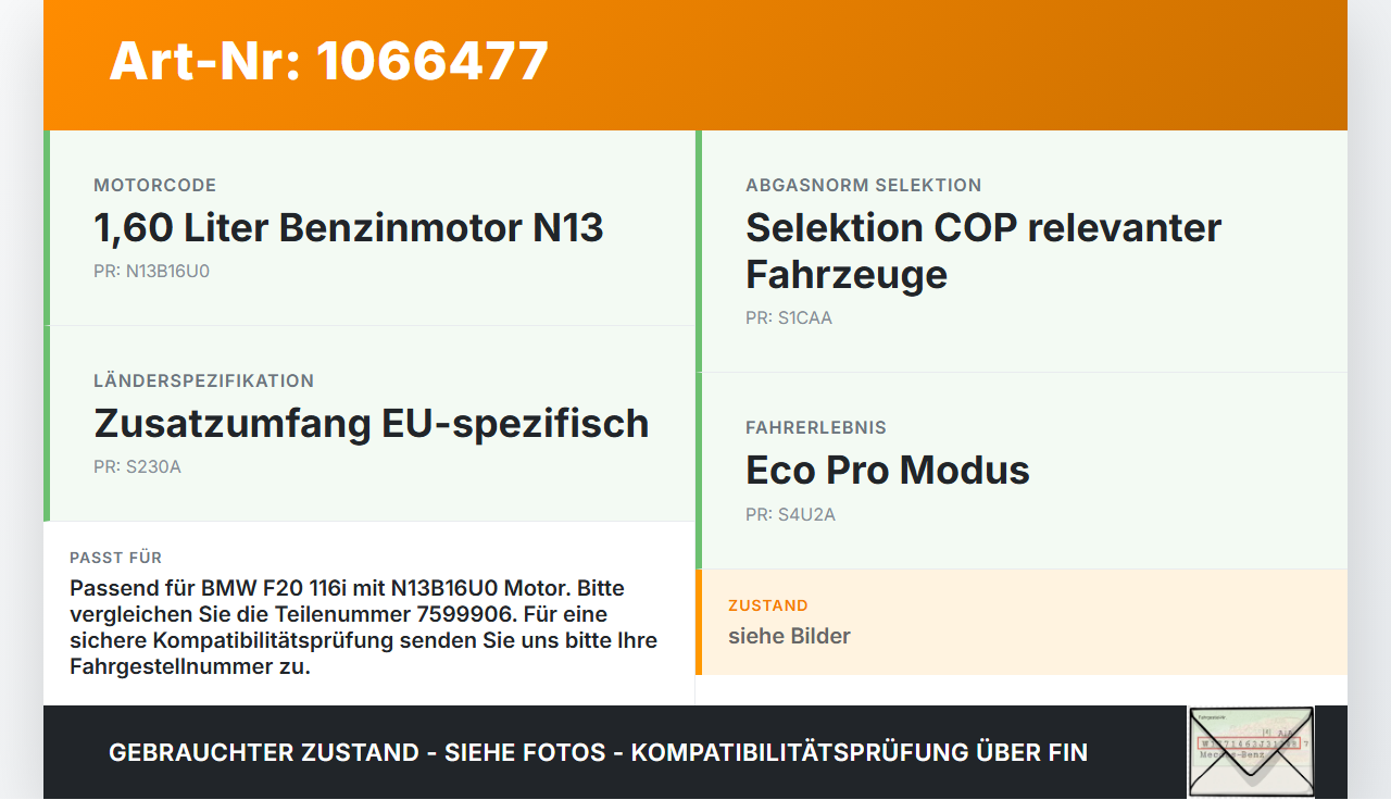 BMW 1er 116i F20 11-15 1,6 132KW Luftdruck MAP Sensor BMW 1er 116i F20 11-15 20.10.2011 7599906 13627599906... Vorschau 3