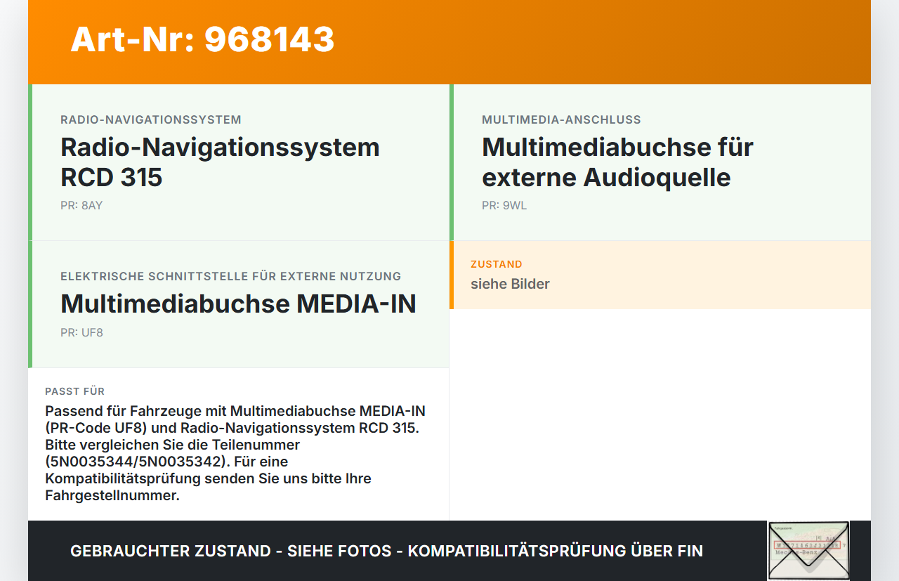 VW Touran 1T3 10-15 TDI 2,0 103KW Media In Adapter Steuergerät ECU Modul Multimedialinterfacebox VW Touran 1T3... Vorschau 3