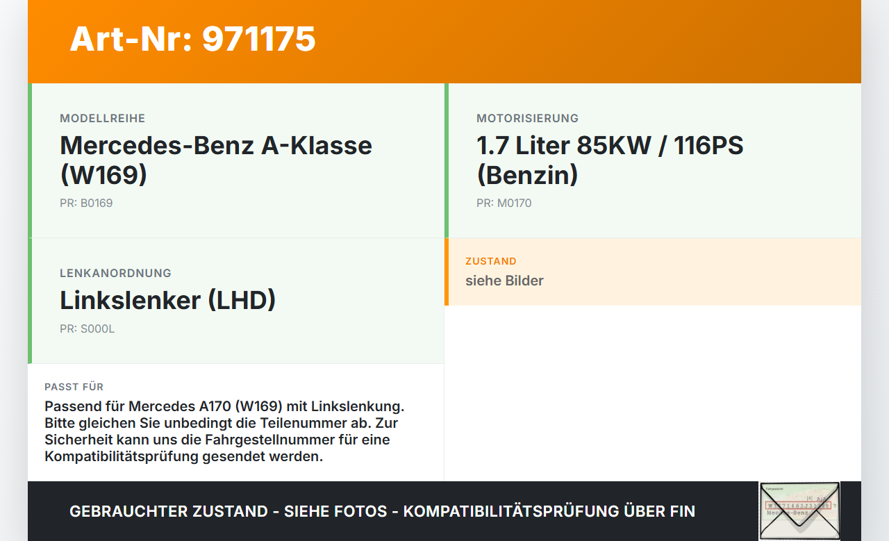 Mercedes A170 W169 04-08 1,7 85KW Bremskraftverstärker Mercedes A170 W169 04-08 24.10.2007 A1694300530 A1694300230... Vorschau 3