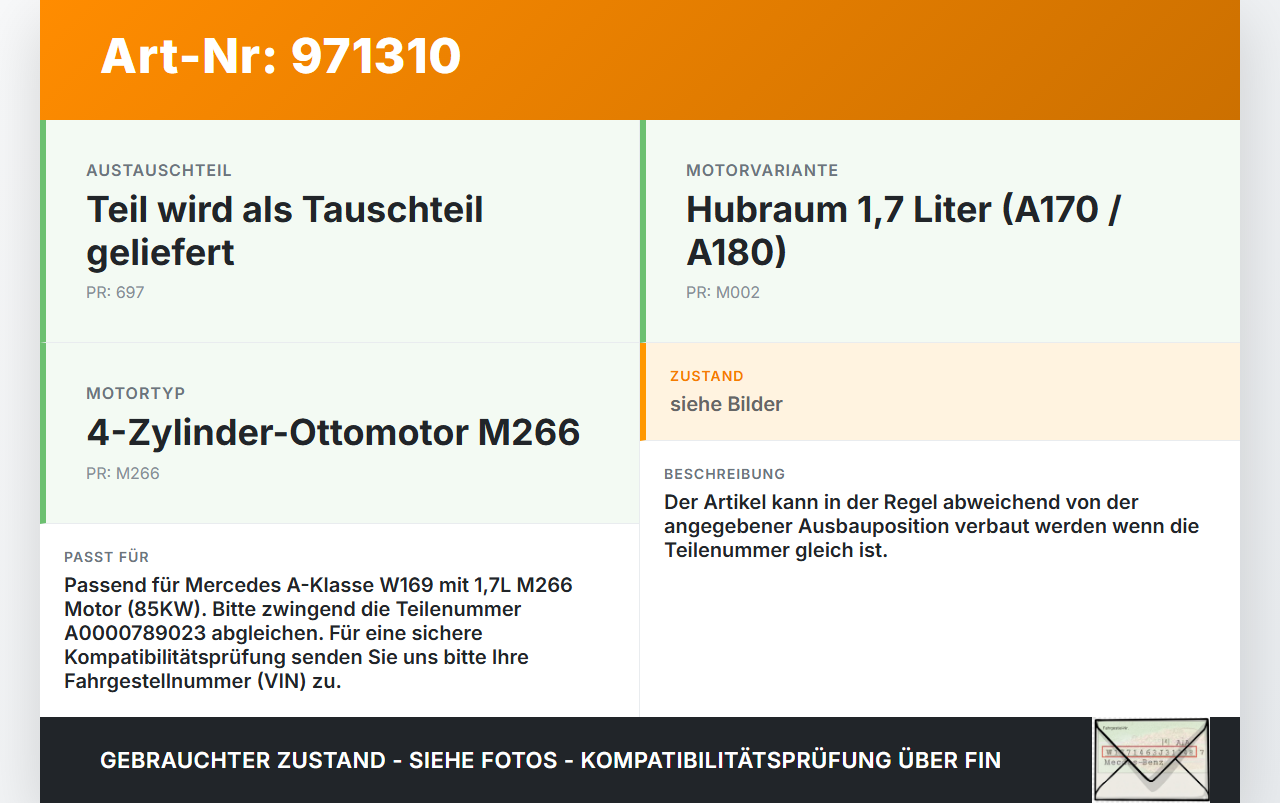 Mercedes A170 W169 04-08 1,7 85KW Injektor Einspritzdüse Zyl.2 Mercedes A170 W169 04-08 24.10.2007 A0000789023 gebraucht Vorschau 3