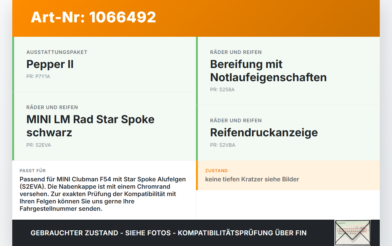 MINI F54  Clubman 15-19 Radnabenabdeckung Rad Nabenabdeckung Nabenblende MINI F54  Clubman 15-19 19.05.2017... Vorschau 3