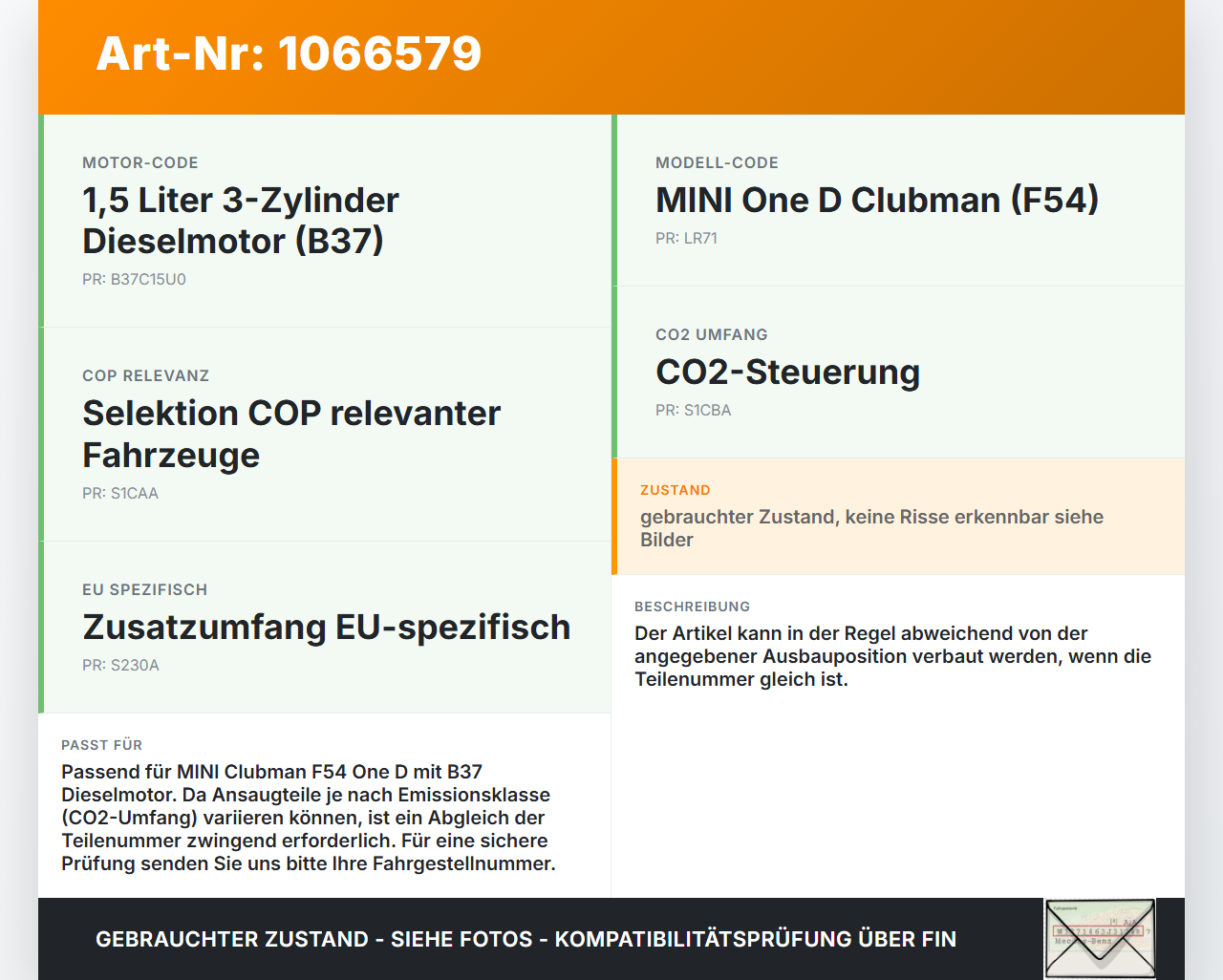 MINI F54  Clubman 15-19 1,5 85KW Ansaugrohr Ladeluftschlauch Luftschlauch Pos.2 MINI F54  Clubman 15-19 19.05.2017... Vorschau 3